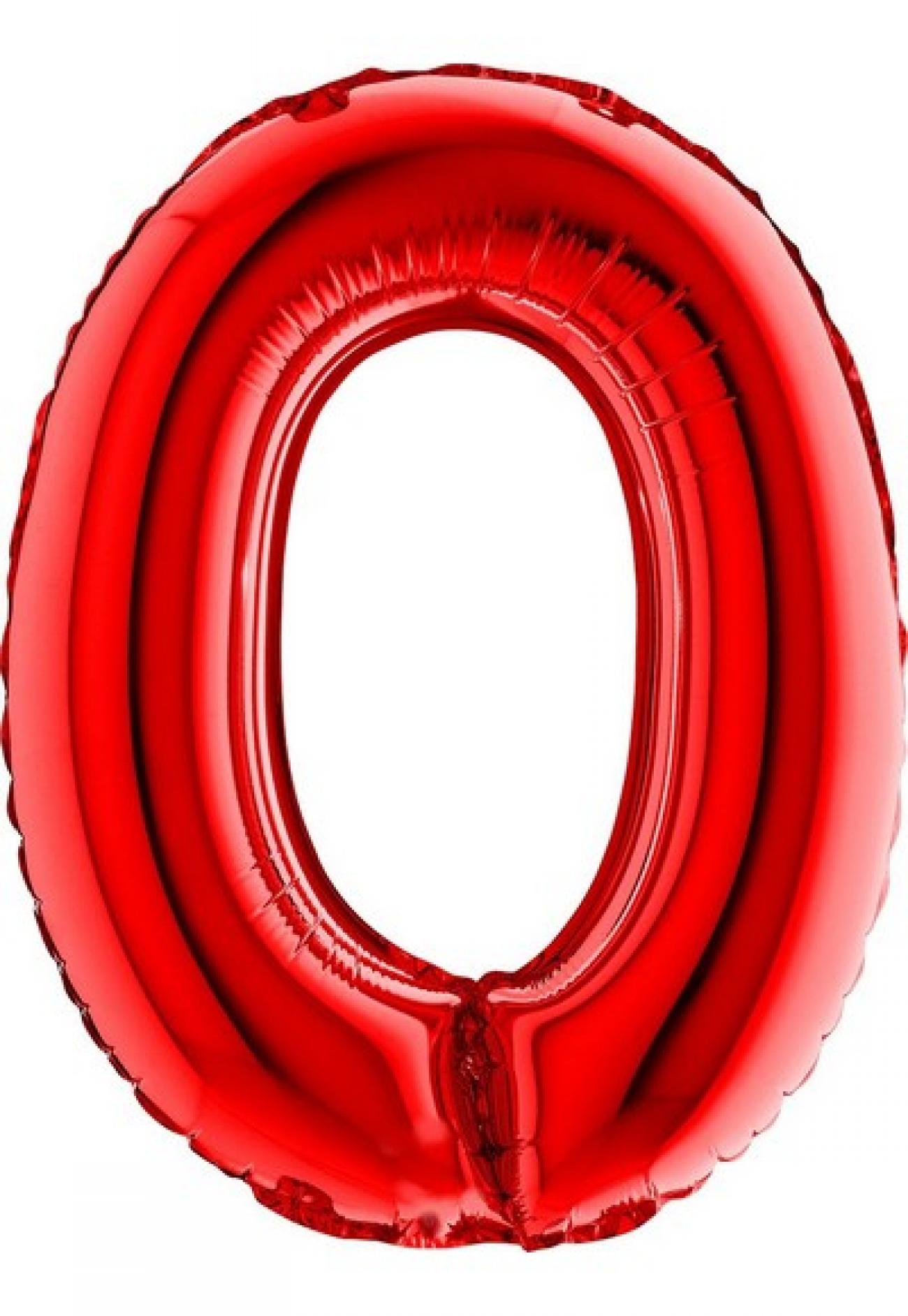 Pallone foil 14" - 36 cm Numero 0 Rosso Q