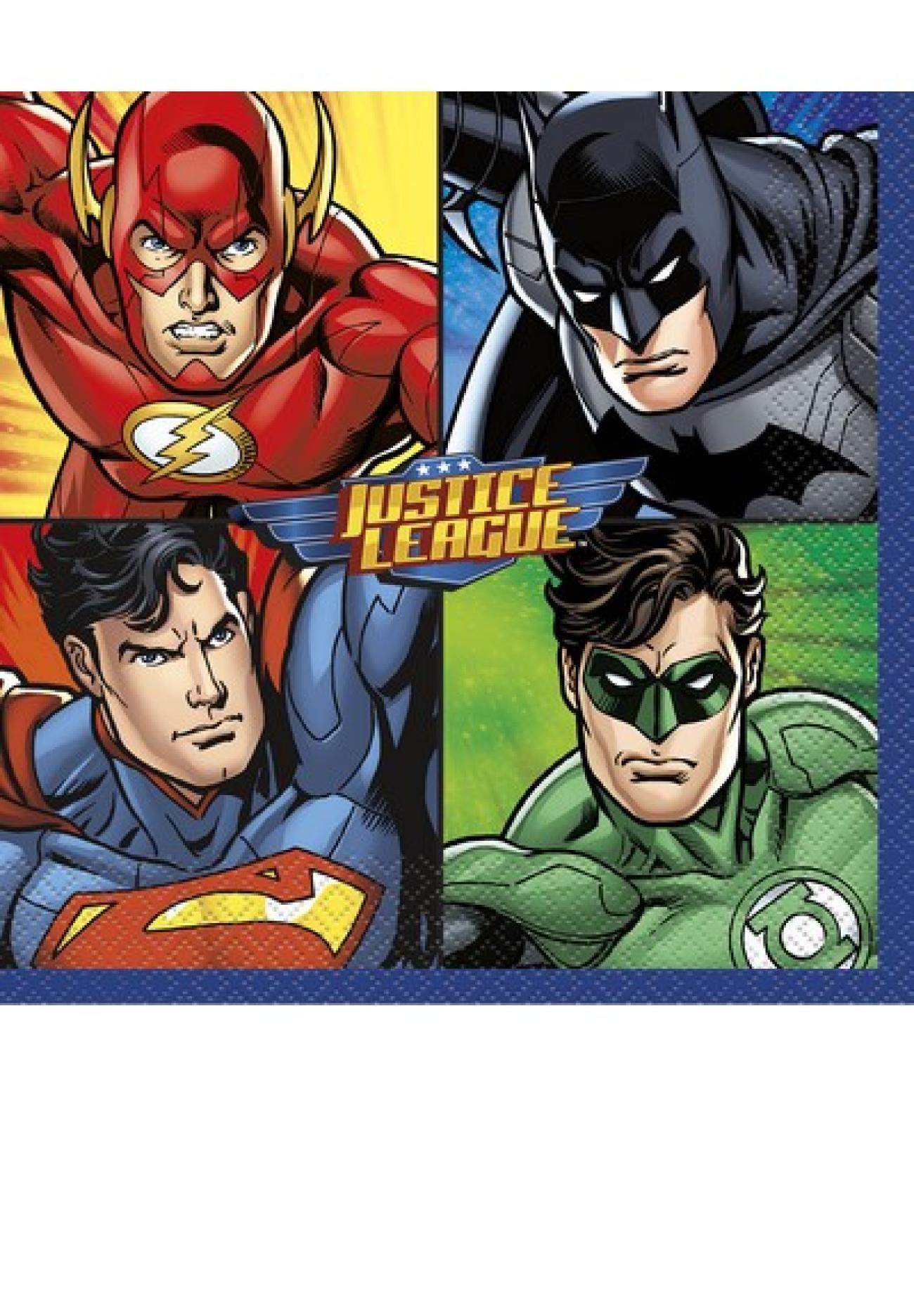 Tovagliolo 33 x 33 cm Justice League - 16 pezzi