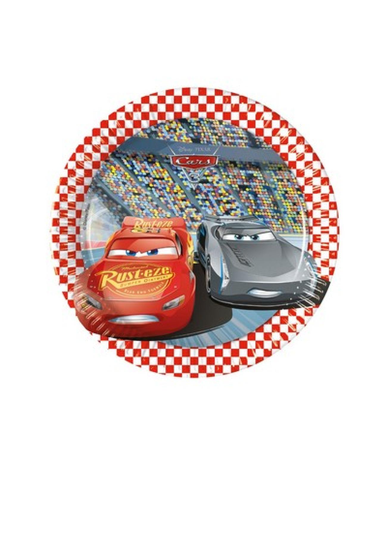 Piatto 20 cm PLASTIC FREE CARS 3 - 8 pezzi