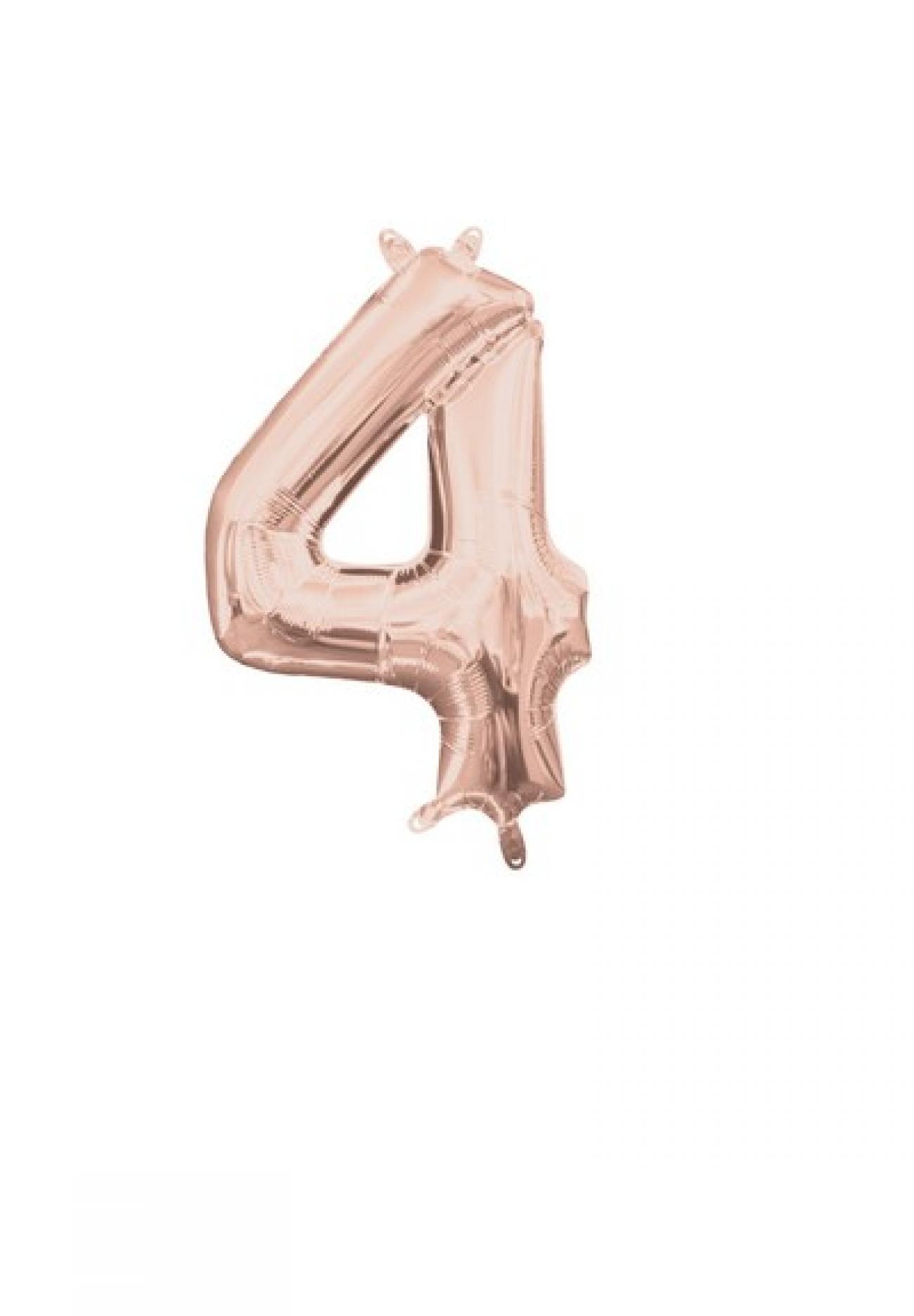 Pallone foil 14" - 36 cm Numero 4 Rose Gold