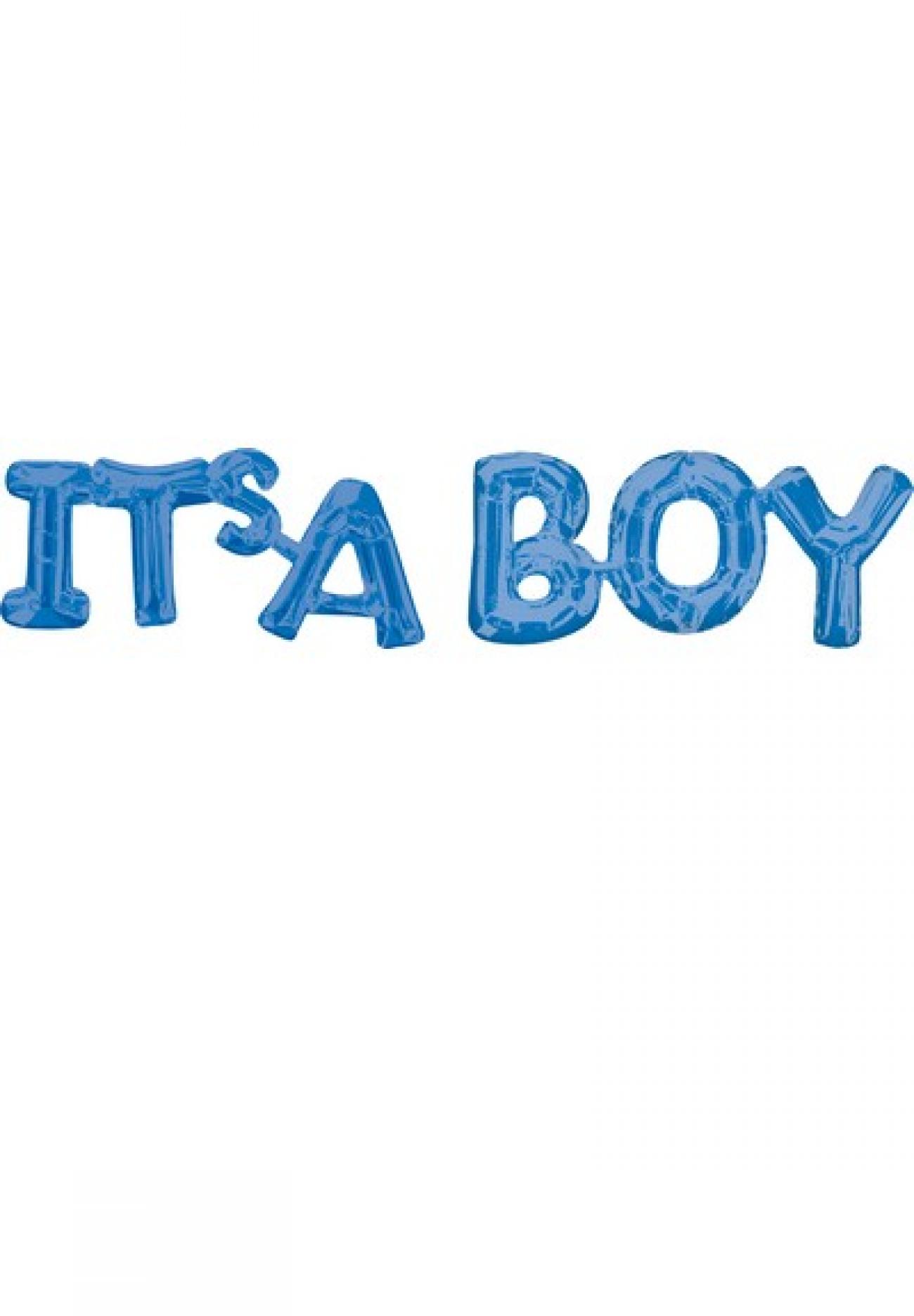 Pallone foil Block Phrase 50 x 22 50 x 220 cm It's a Boy