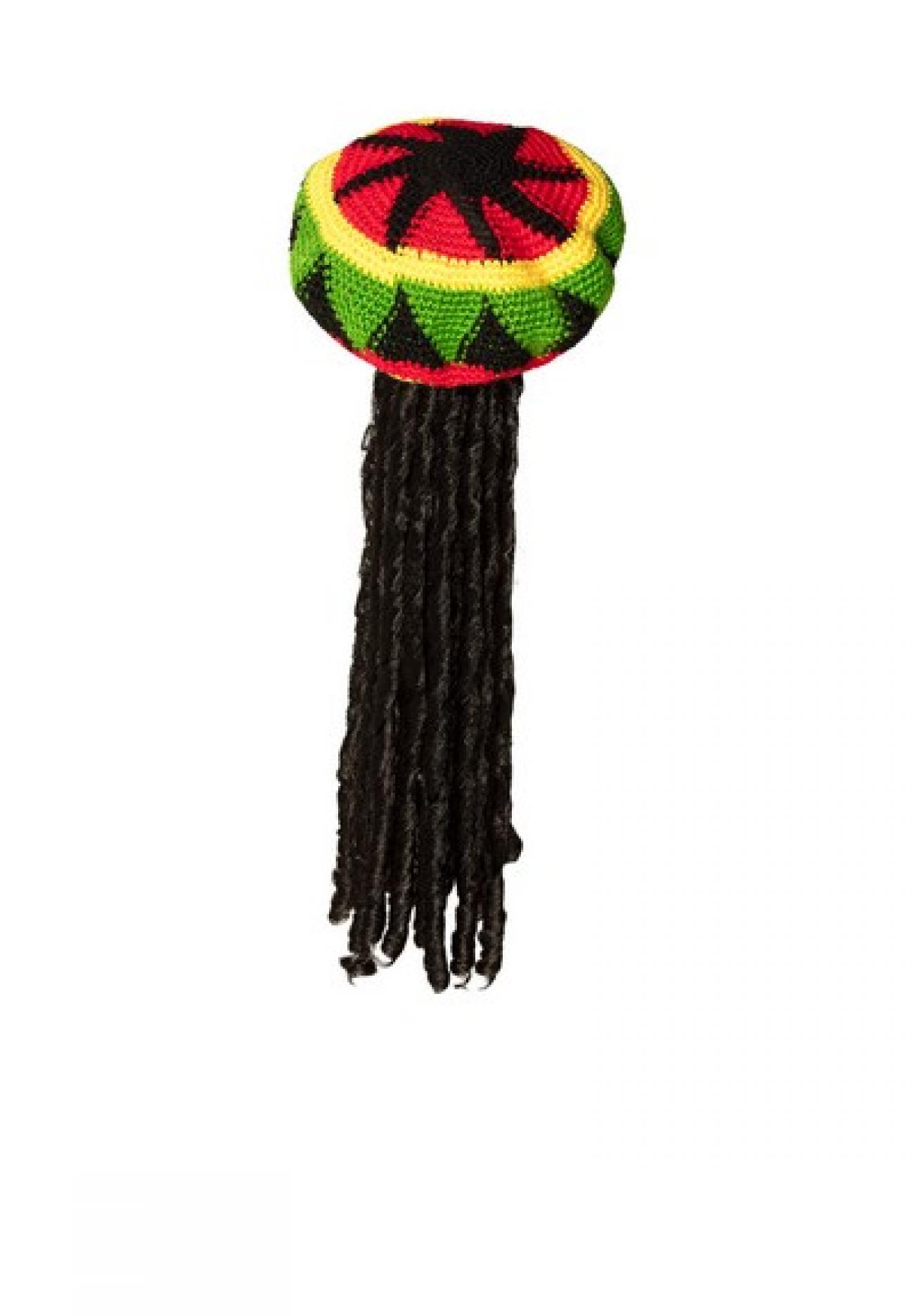 Cappello in lana con riccioli Rasta