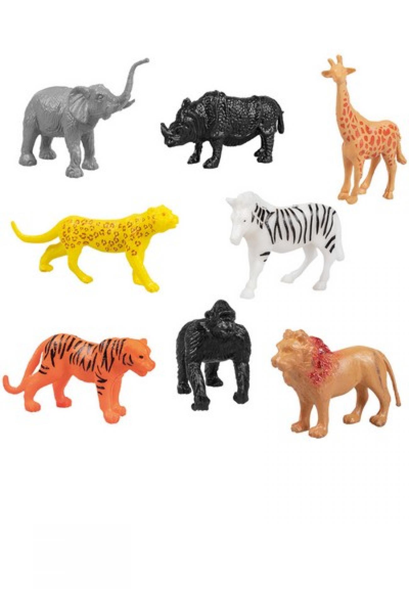 Set 8 Wild animals 8 ass. (4.5 x 1.5 cm)