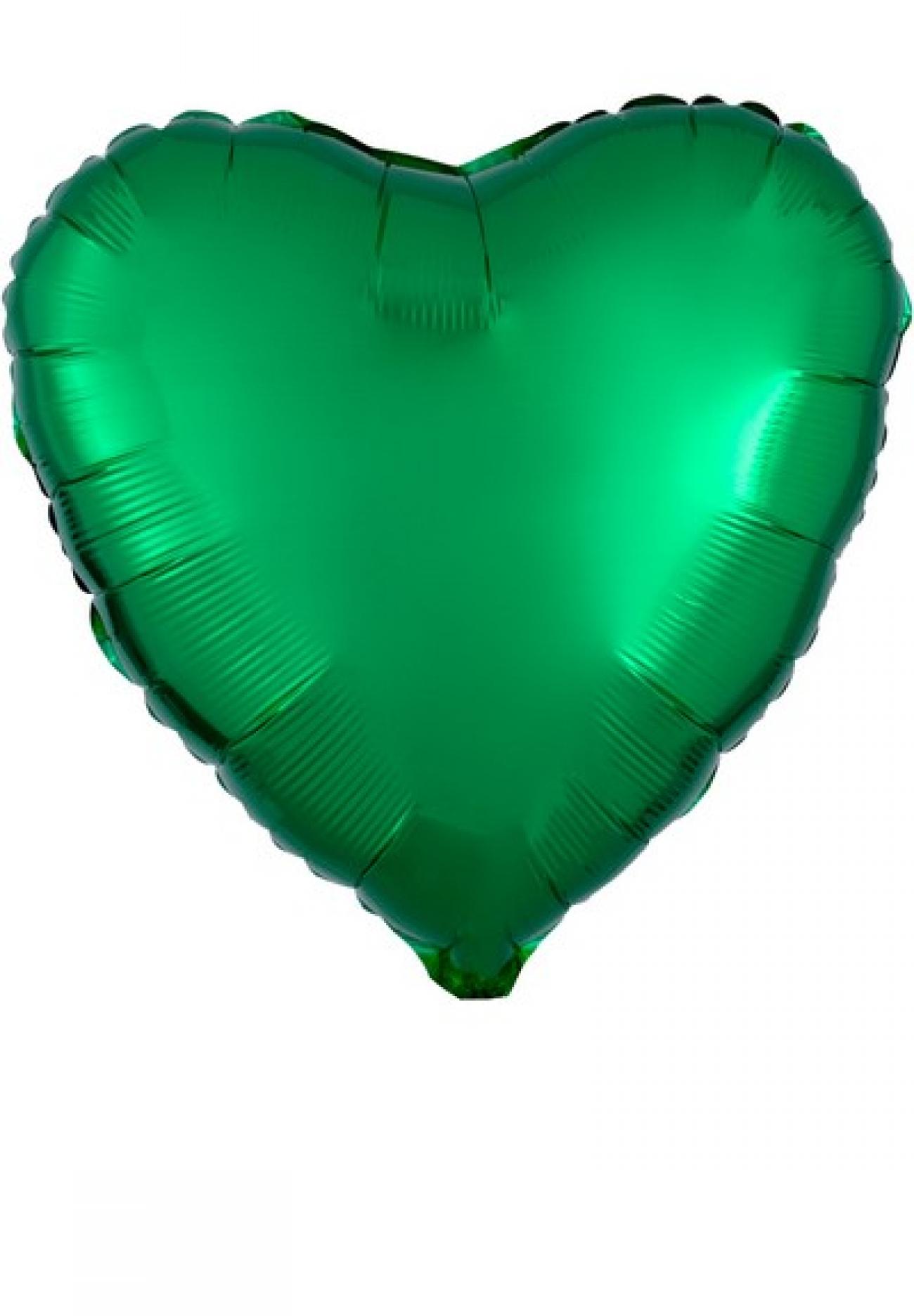 Pallone foil 17" - 42 cm Cuore Verde Smeraldo CONFEZIONATO SINGOLARMENTE