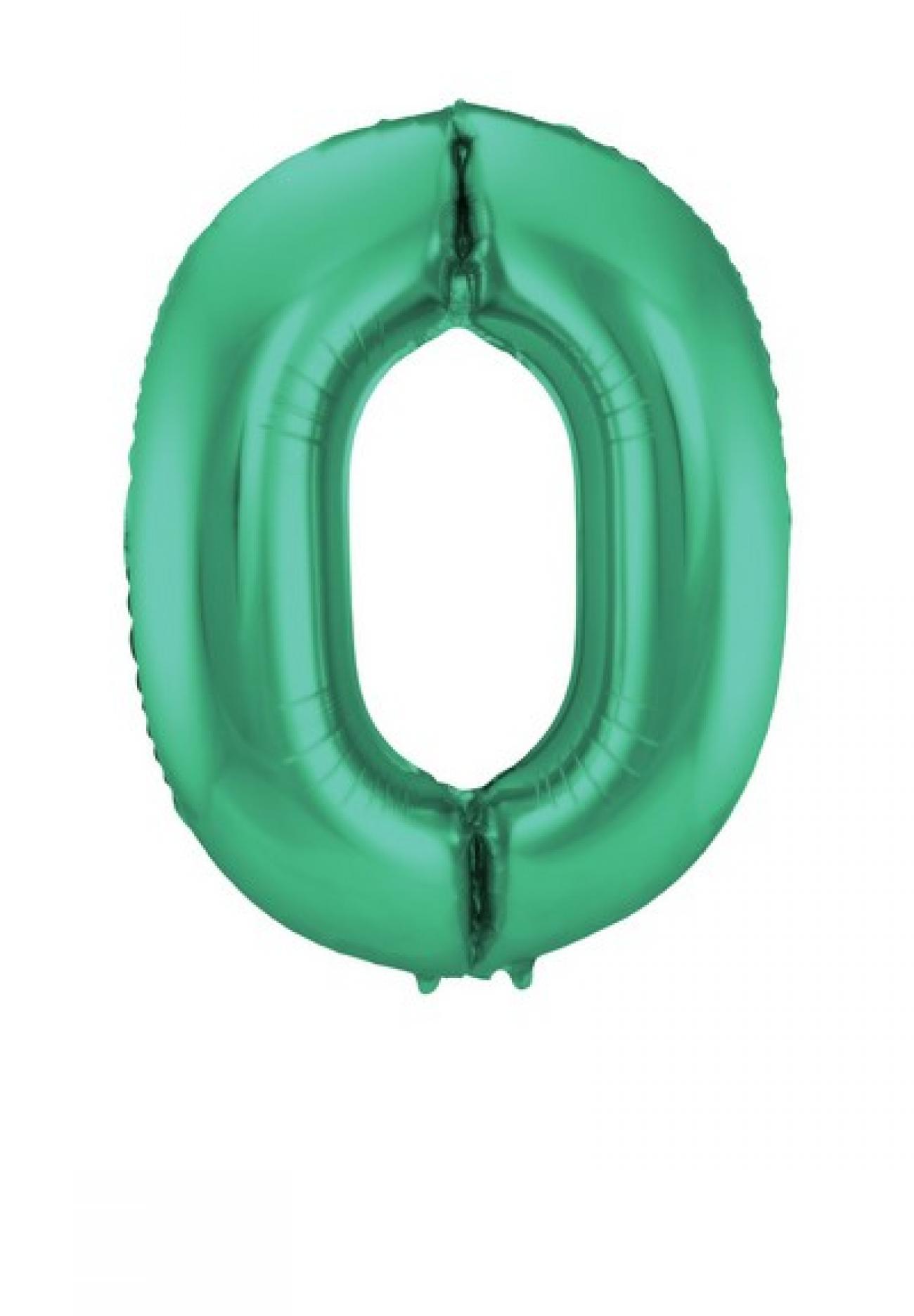 Pallone foil 34" - 86 cm Numero 0 Verde satinato