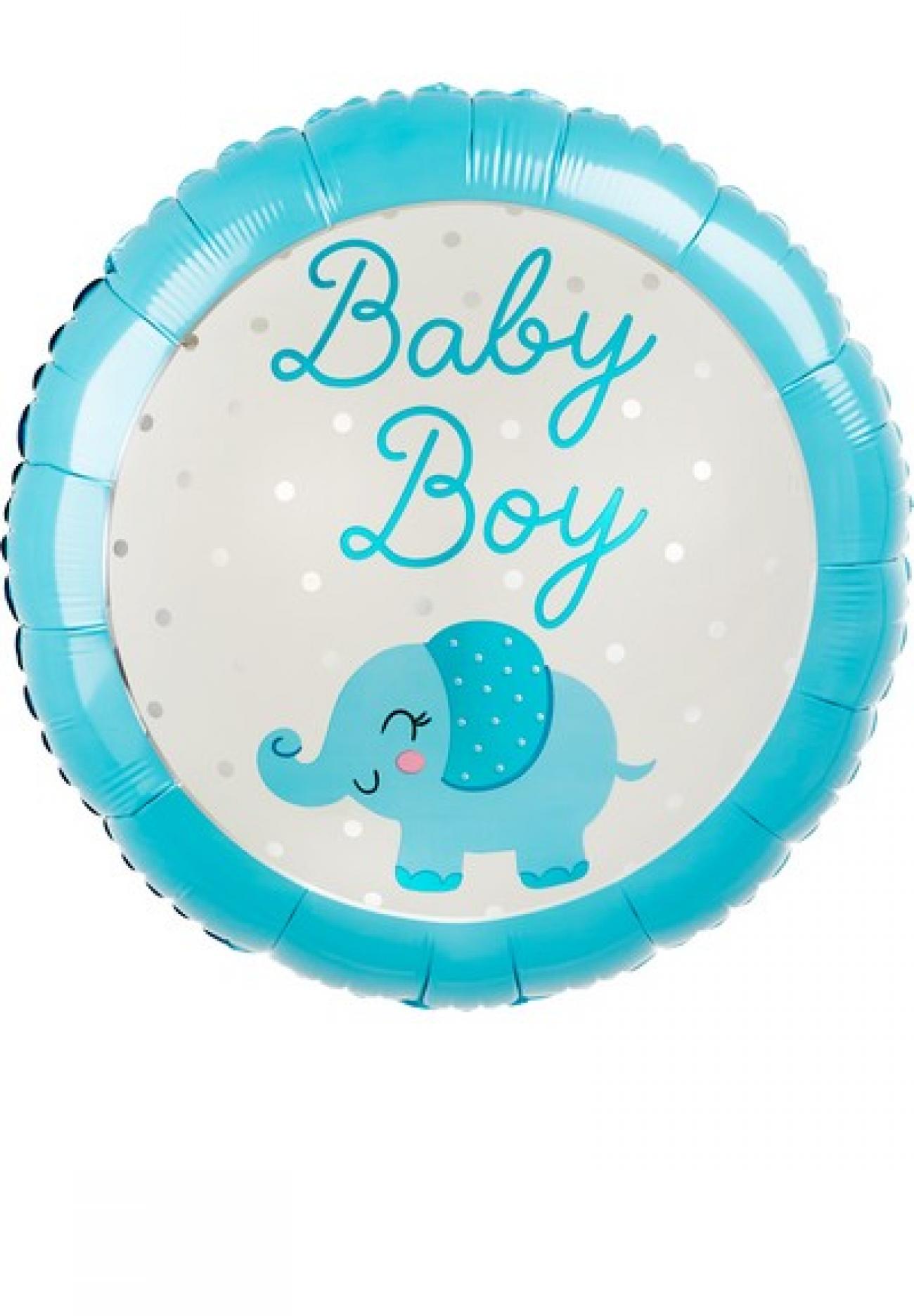 Pallone foil Standard 17" - 42 cm Baby Boy Elephant