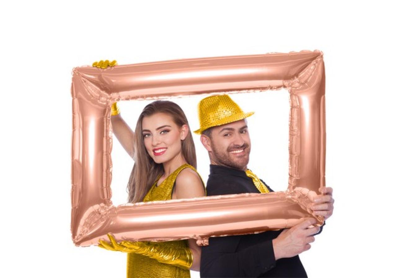 Pallone foil selfie 85 x 60 cm Cornice Rose gold