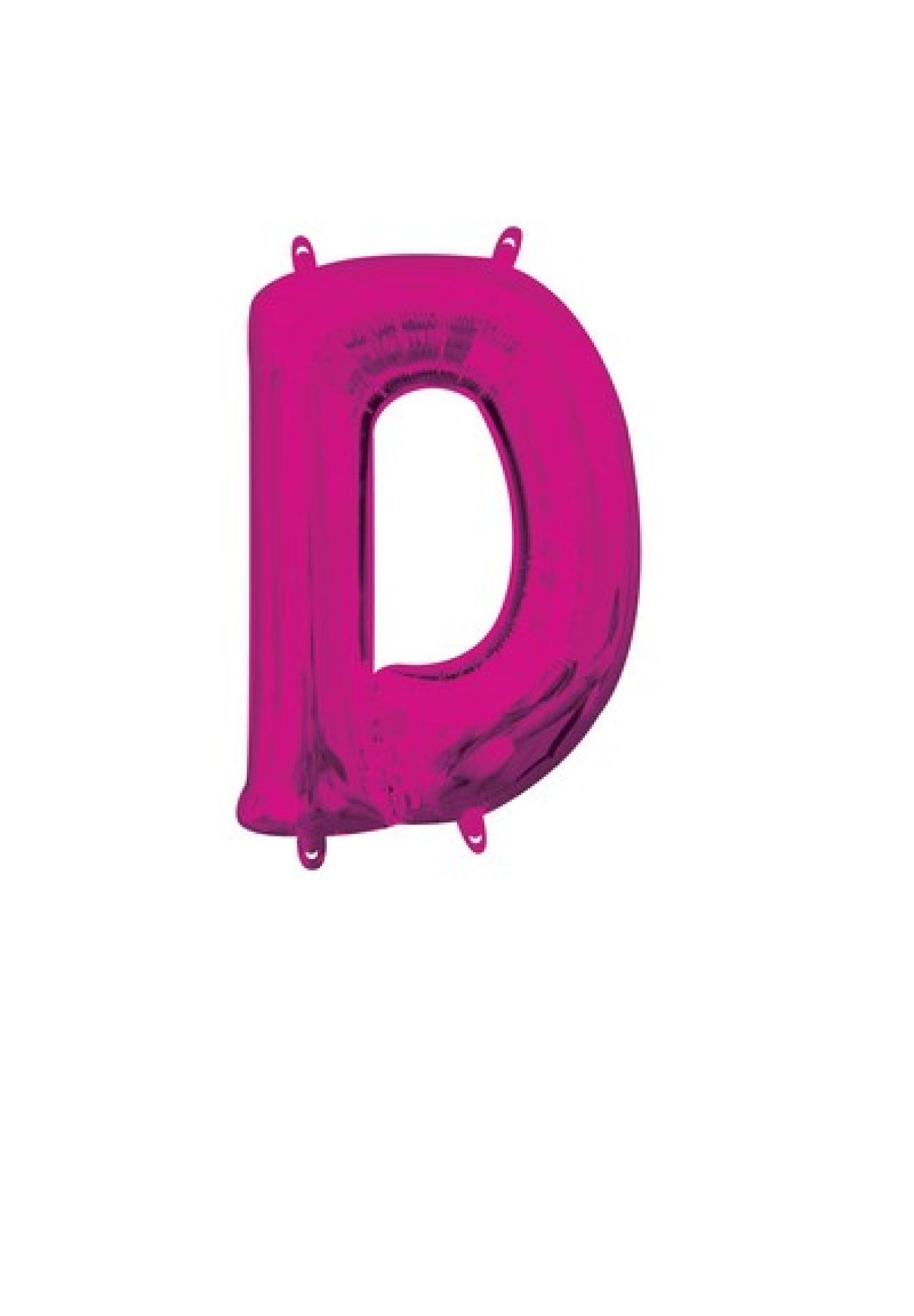 Pallone foil 14" - 36 cm Lettera D Magenta