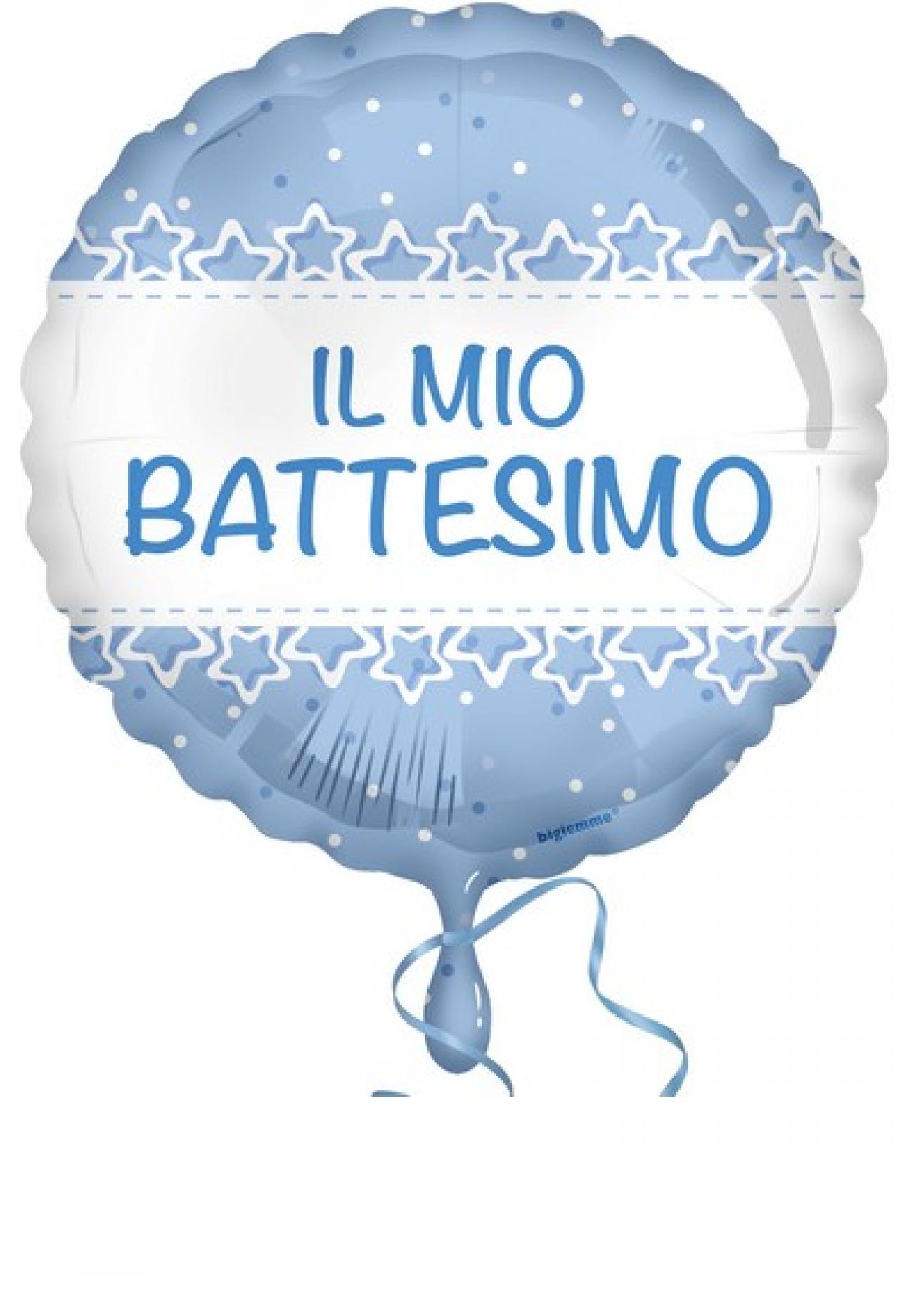 Pallone foil 18" - 45 cm Battesimo stelle azzurro