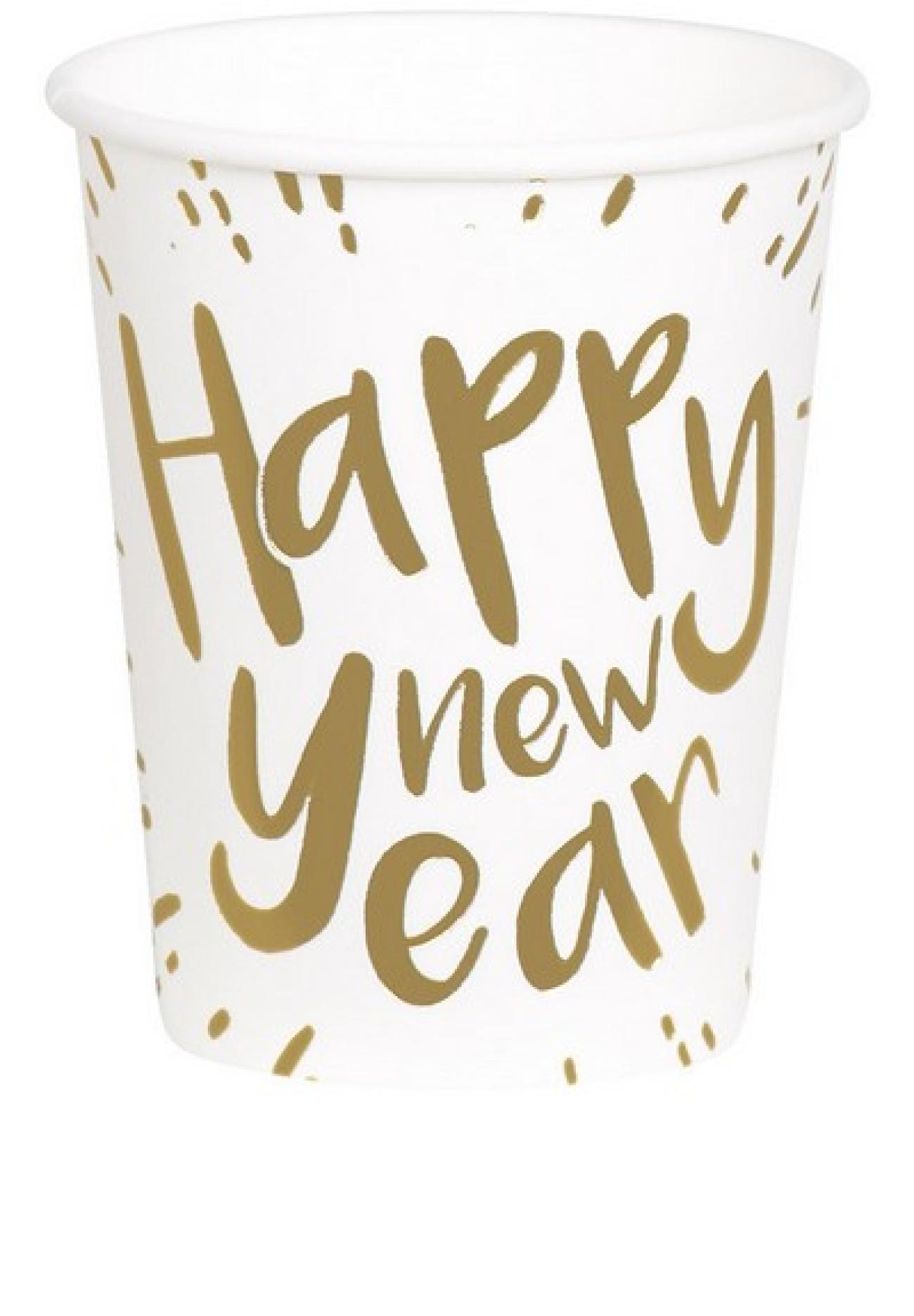 Bicchiere carta 210 ml Happy New Year - 10 pezzi