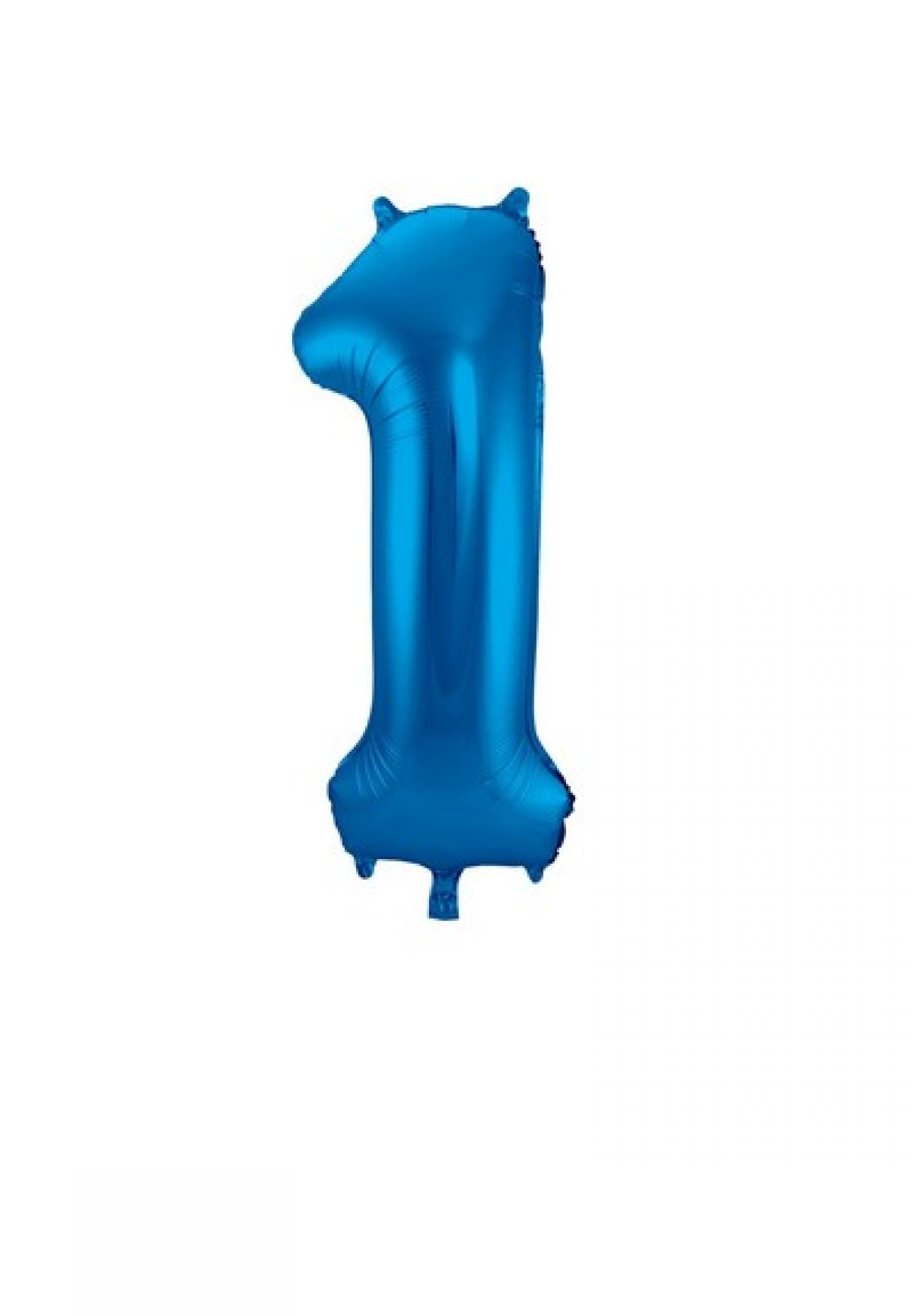 Pallone foil 34" - 86 cm Numero 1 Blu