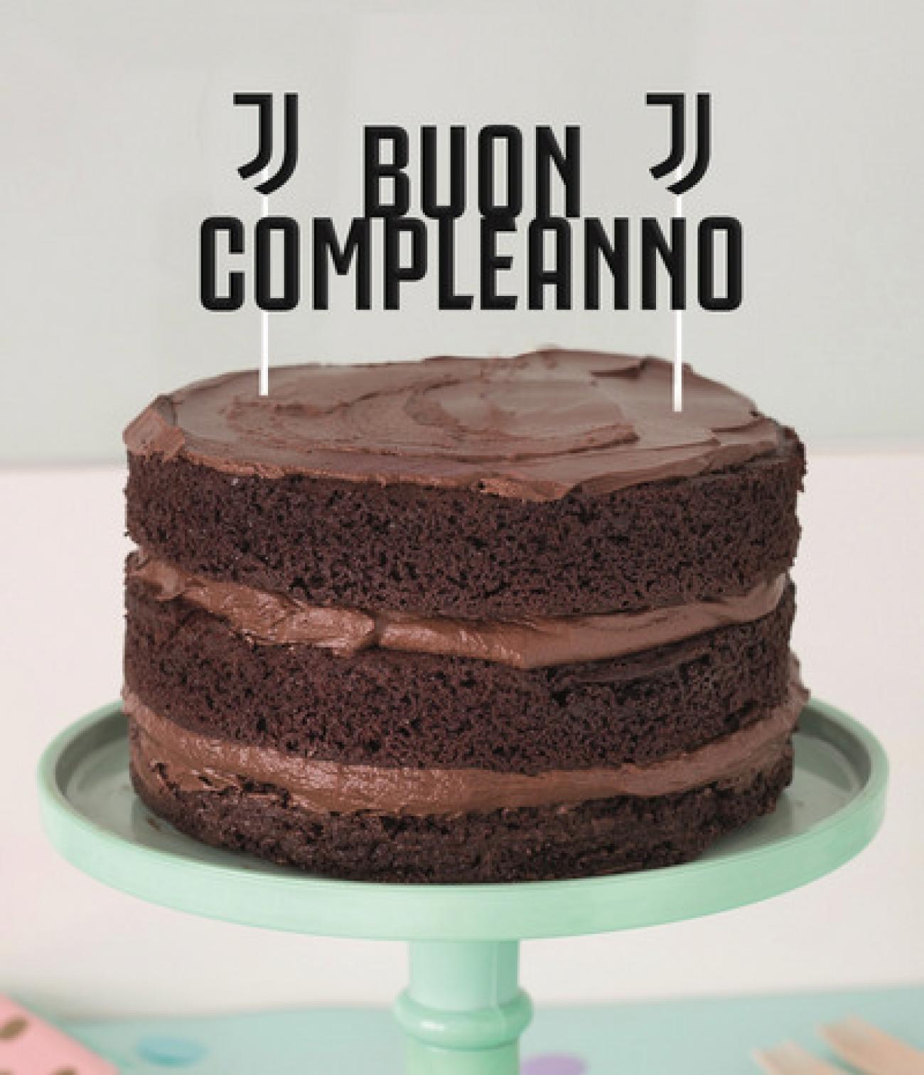 Decorazione Buon Compleanno Juventus L.17, H.18 cm