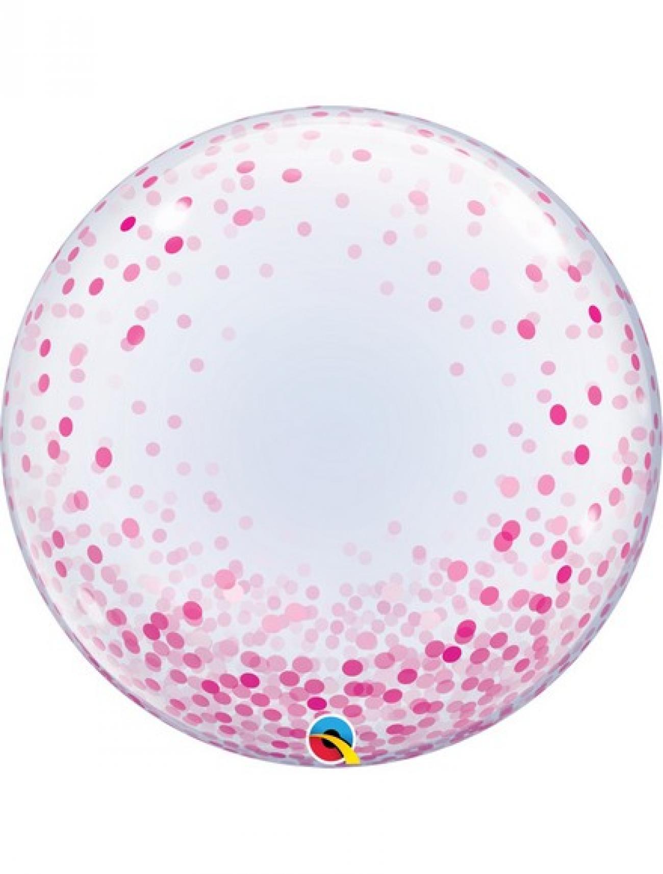 Pallone Bubble 24"-61 cm Pink Confetti Dot