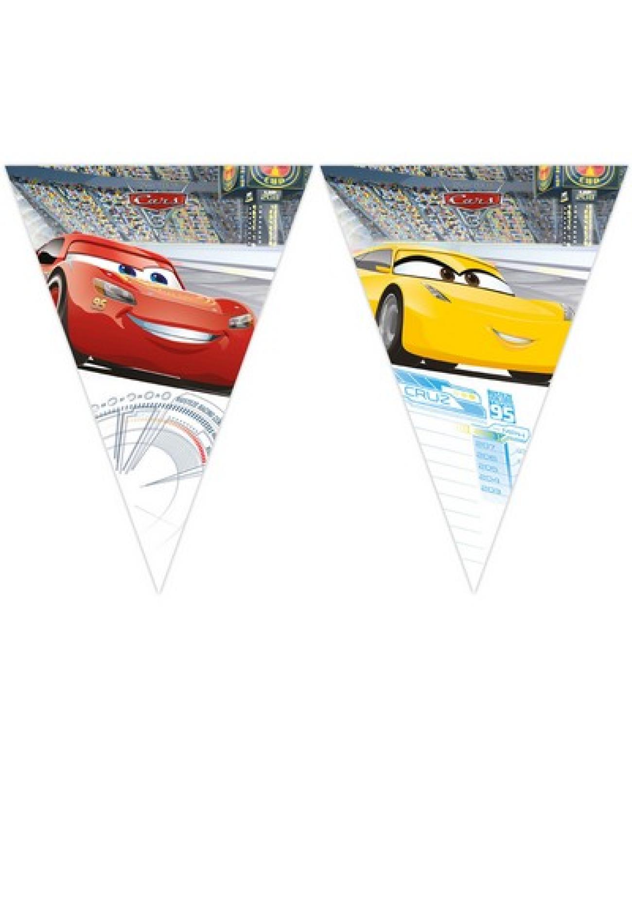 Festone bandierine triangolari plastica 230 cm Cars 3