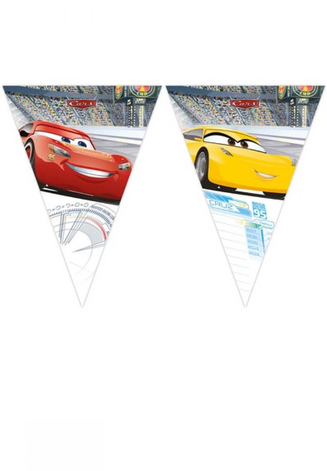 Festone bandierine triangolari plastica 230 cm Cars 3