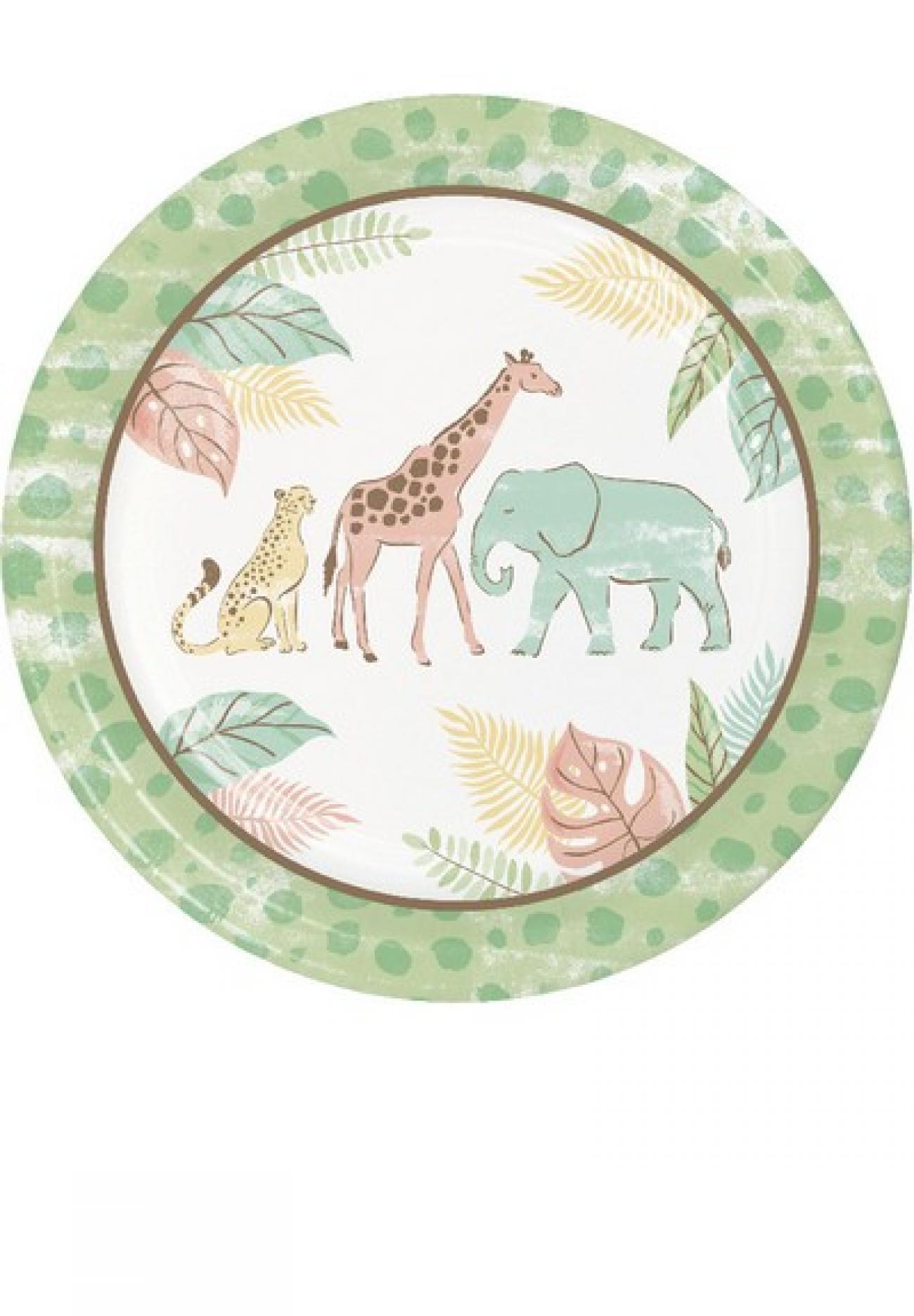 Piatto carta 23 cm Safari Baby  8 pz