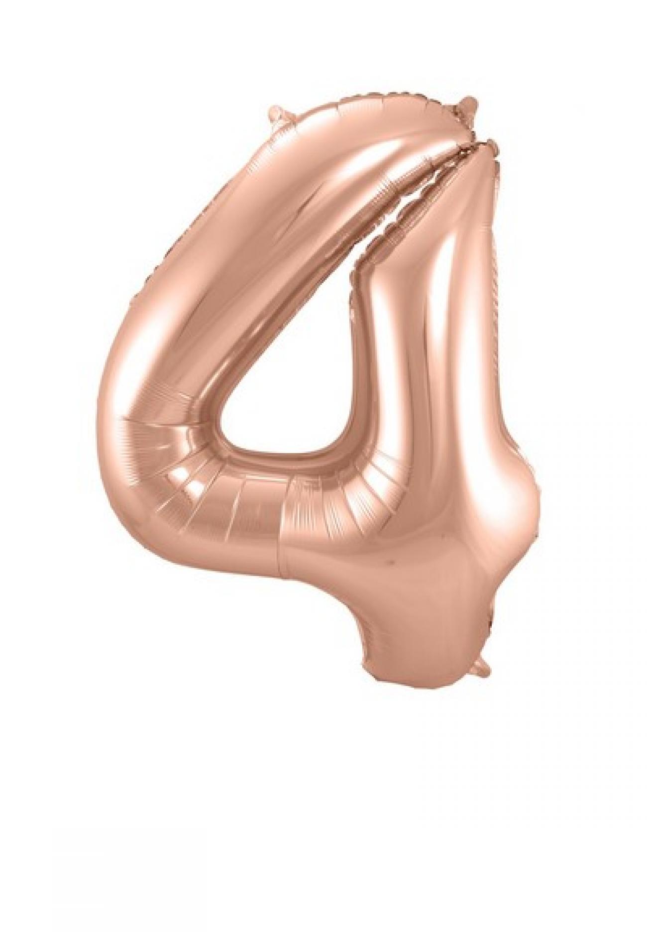 Pallone foil 34" - 86 cm Numero 4 Rose Gold