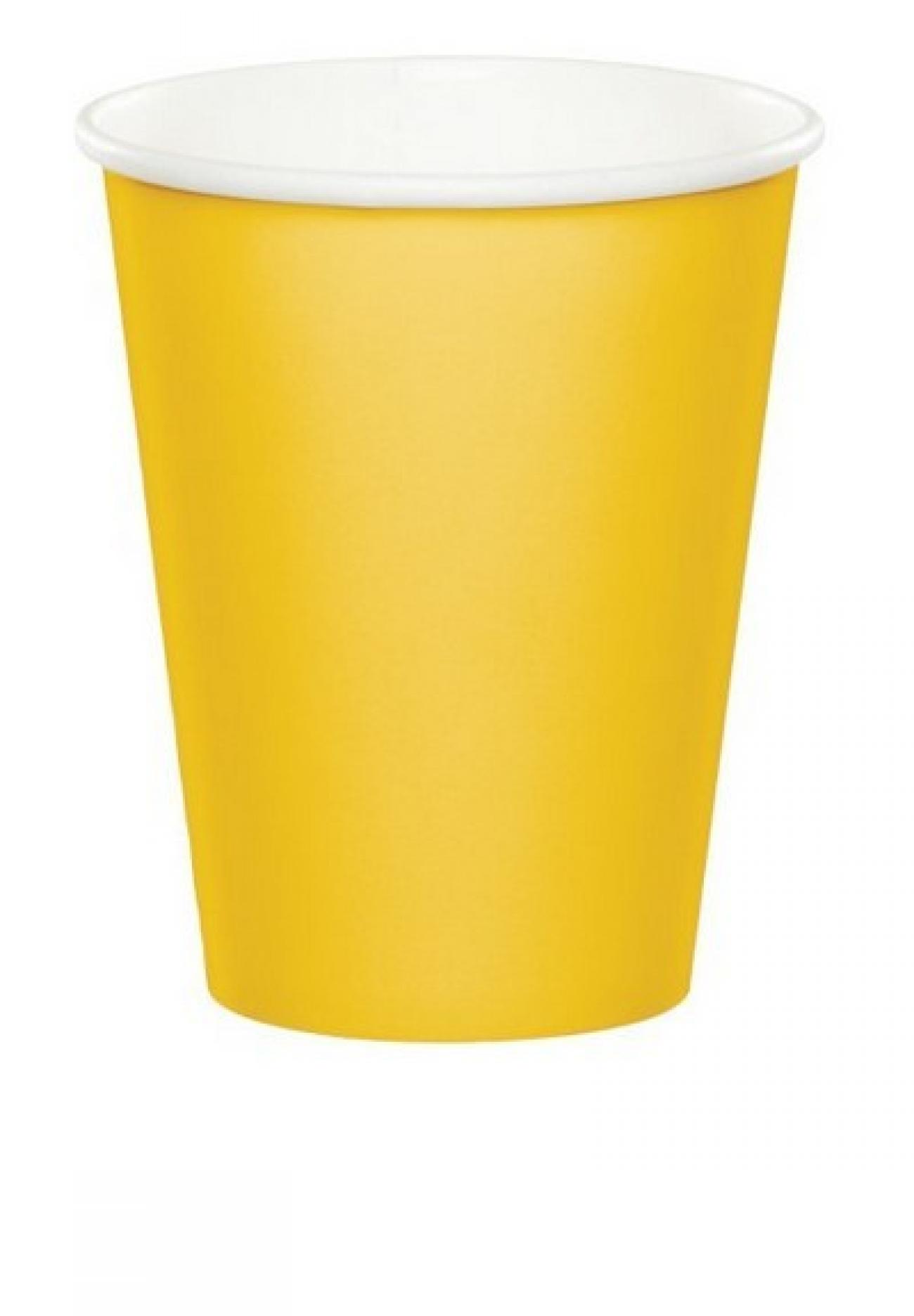 Bicchiere carta 266 ml Giallo 8 pz