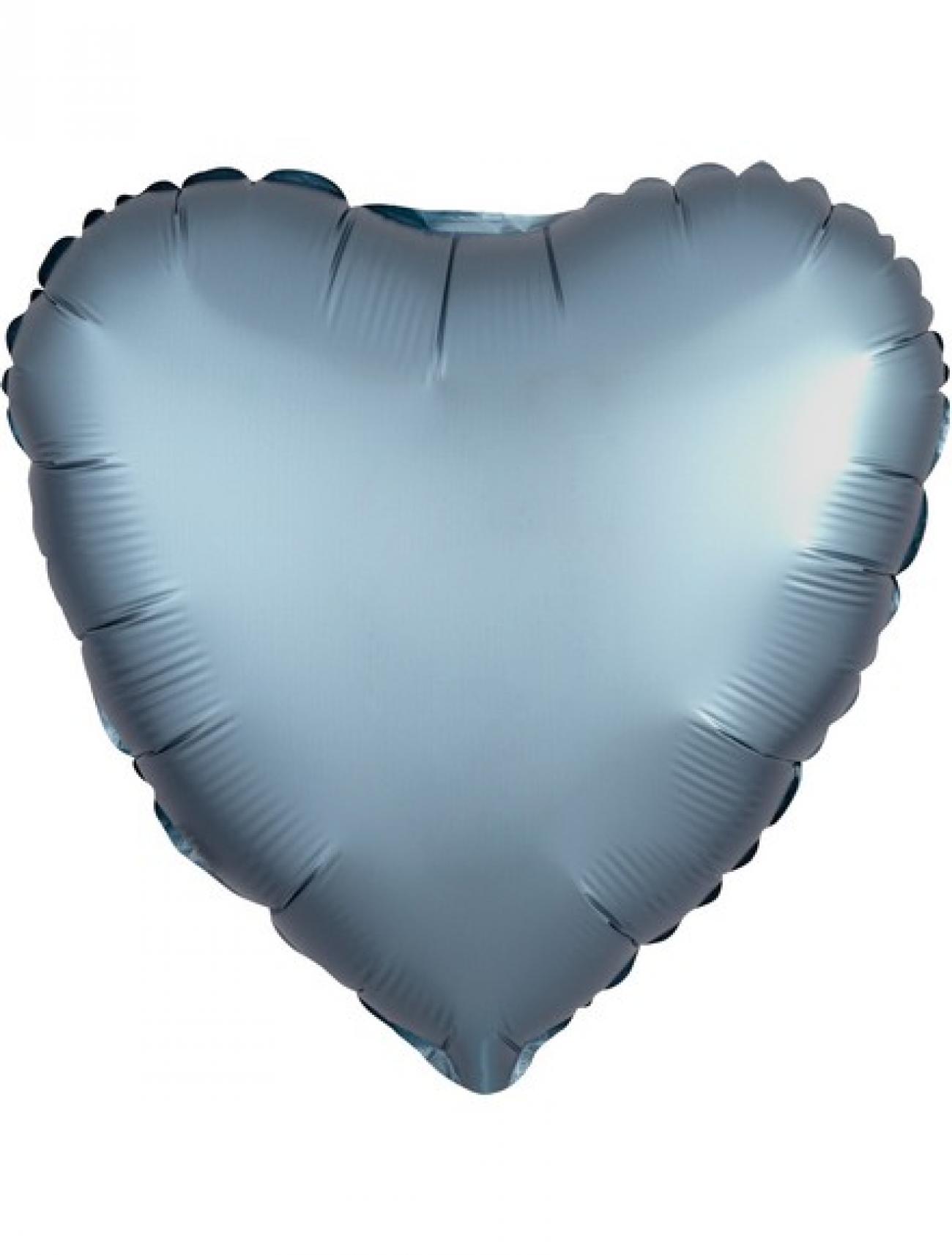 Pallone foil 17" - 42 cm cuore SATINATO Blu