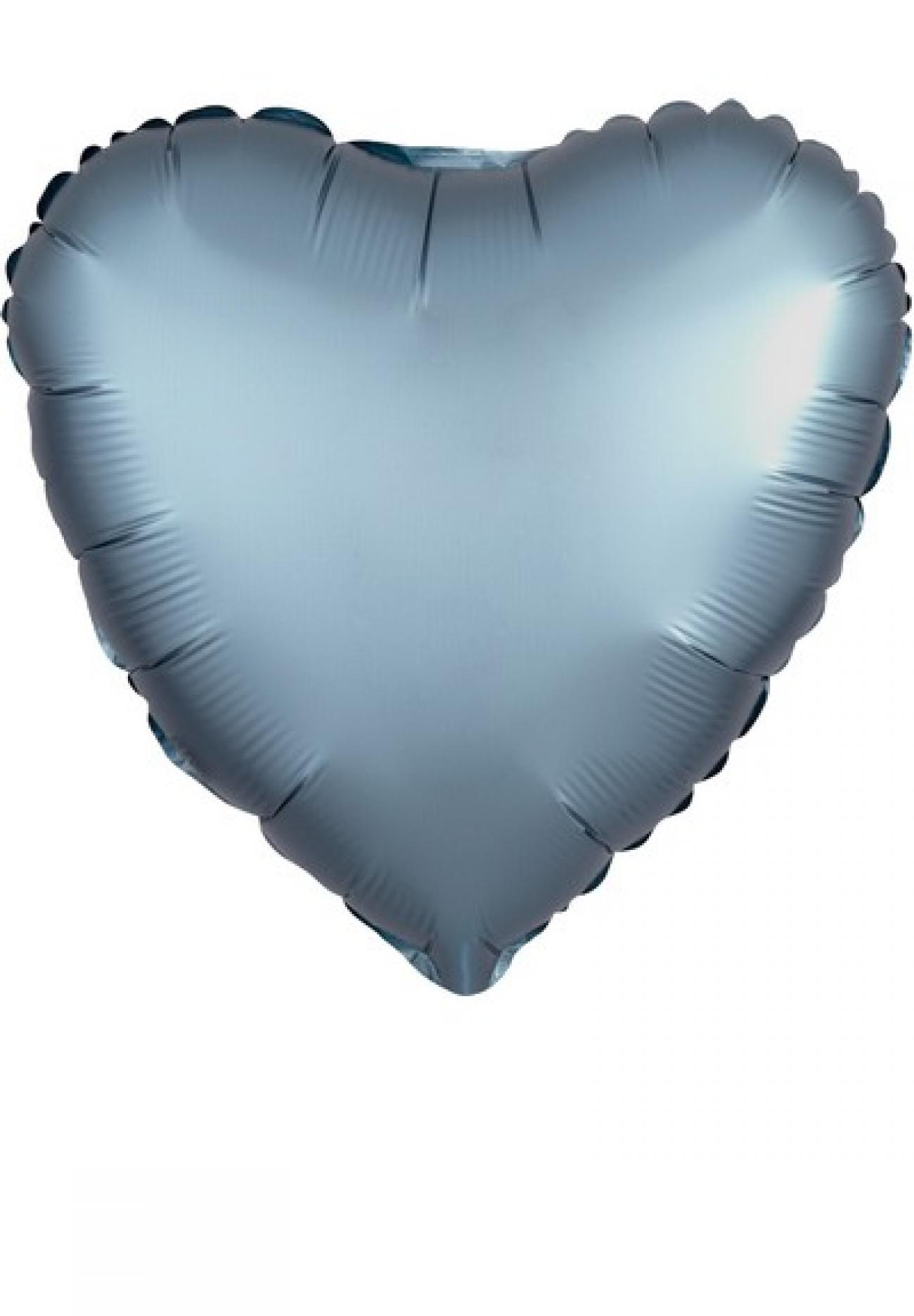 Pallone foil 17" - 42 cm cuore SATINATO Blu