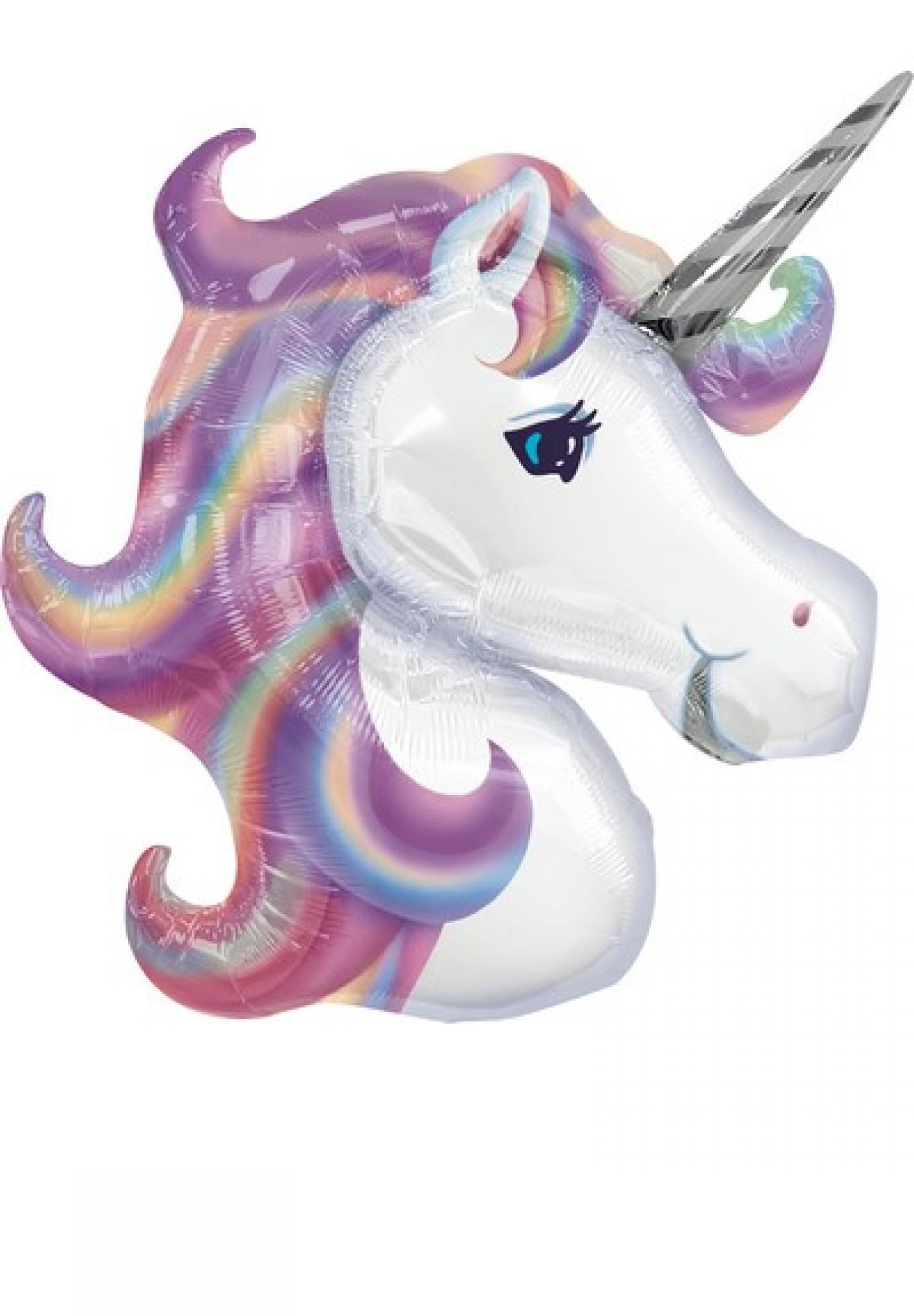 Pallone foil Supershape 83 x 73 cm Pastel Unicorn