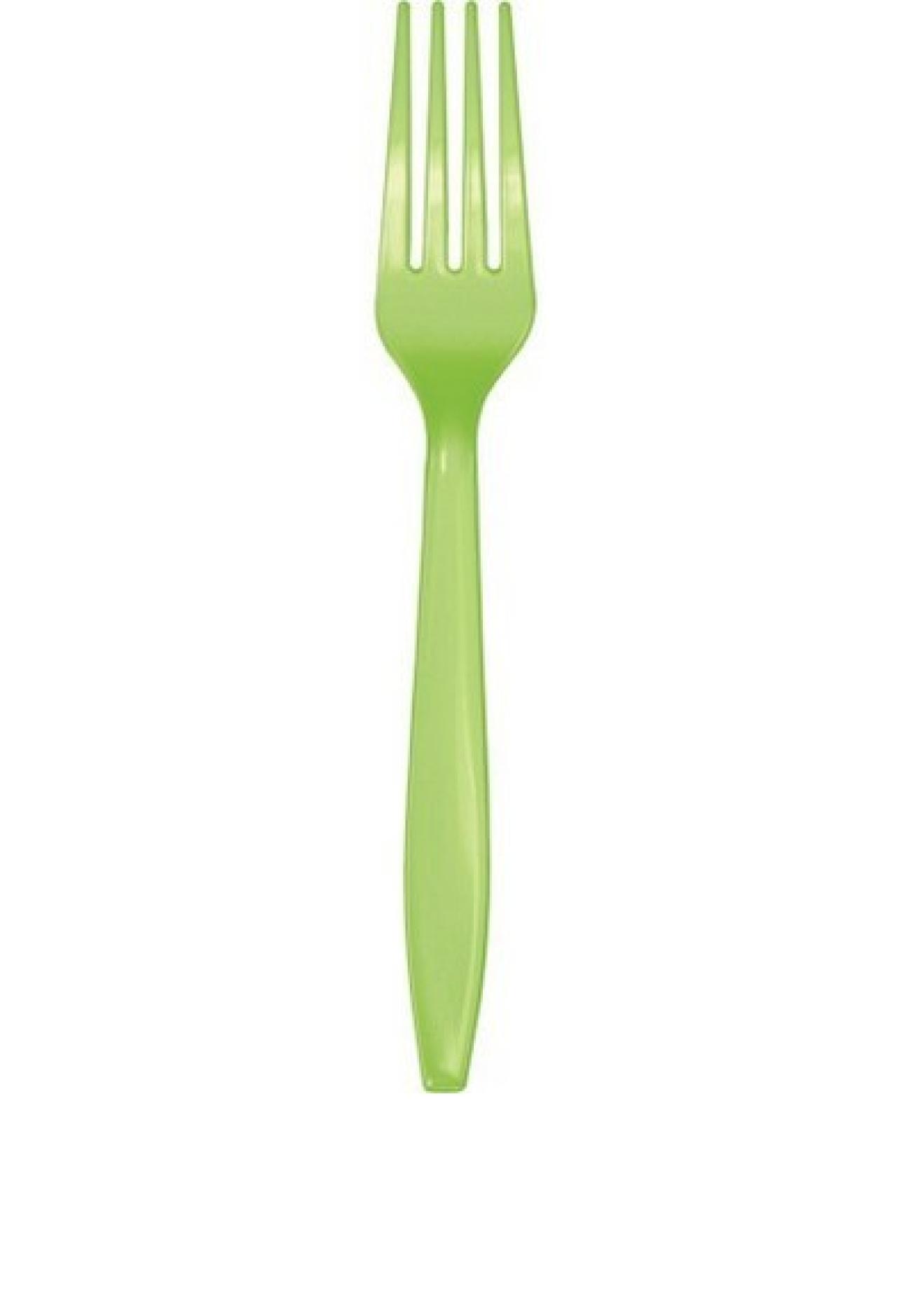 Forchetta plastica h. 18 cm Verde Lime - 24 pezzi