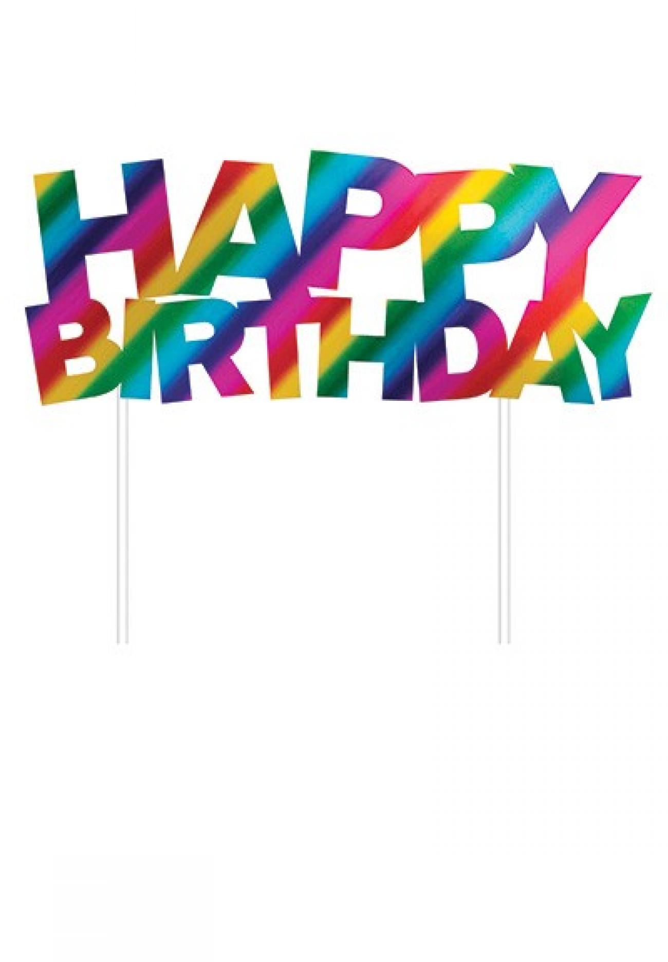 Decorazione Happy Birthday 15 x Arcobaleno Rainbow