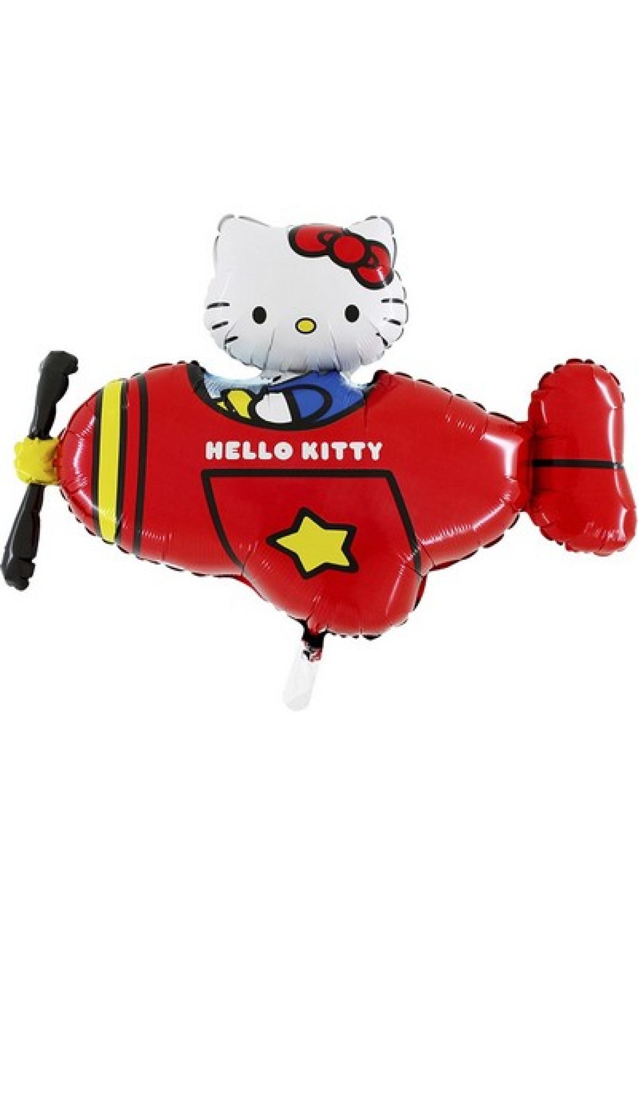 Pallone foil supershape 76 x 52 cm Hello Kitty Airplane Red