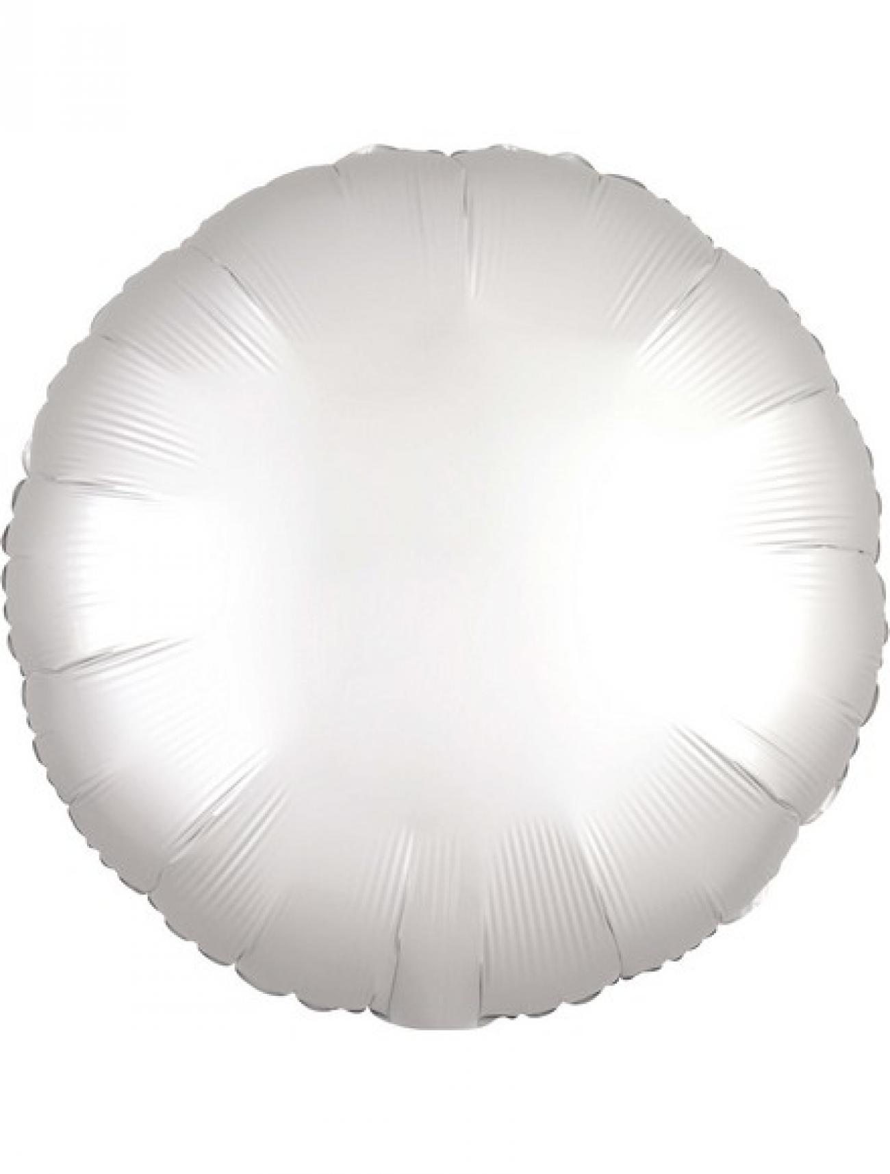 Pallone foil 17" - 42 cm tondo SATINATO Bianco