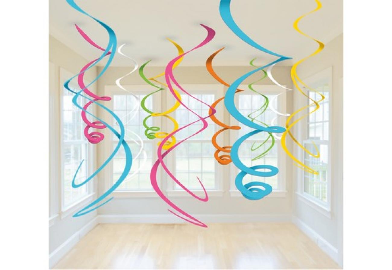 Swirl Deco plastica multicolor 56 cm 12pz