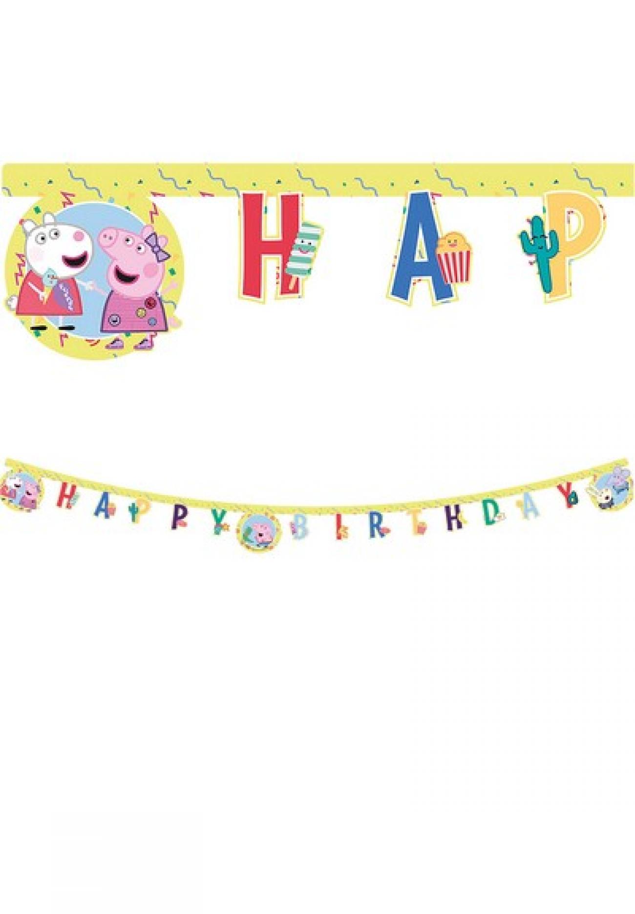 Festone Happy Birthday Peppa Pig Messy