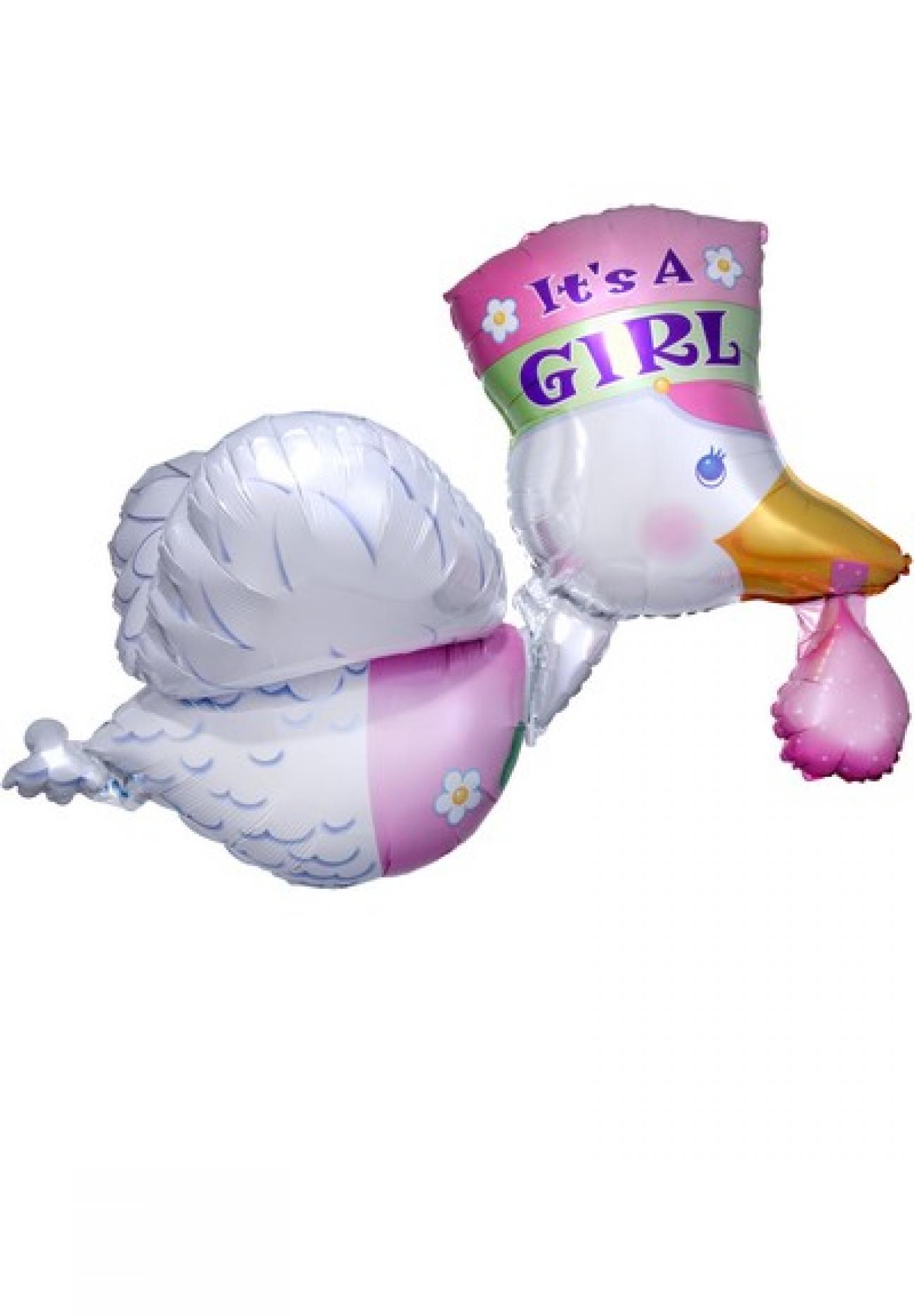 Pallone foil Multi-balloon 32" - 81 cm Cicogna It's a Girl