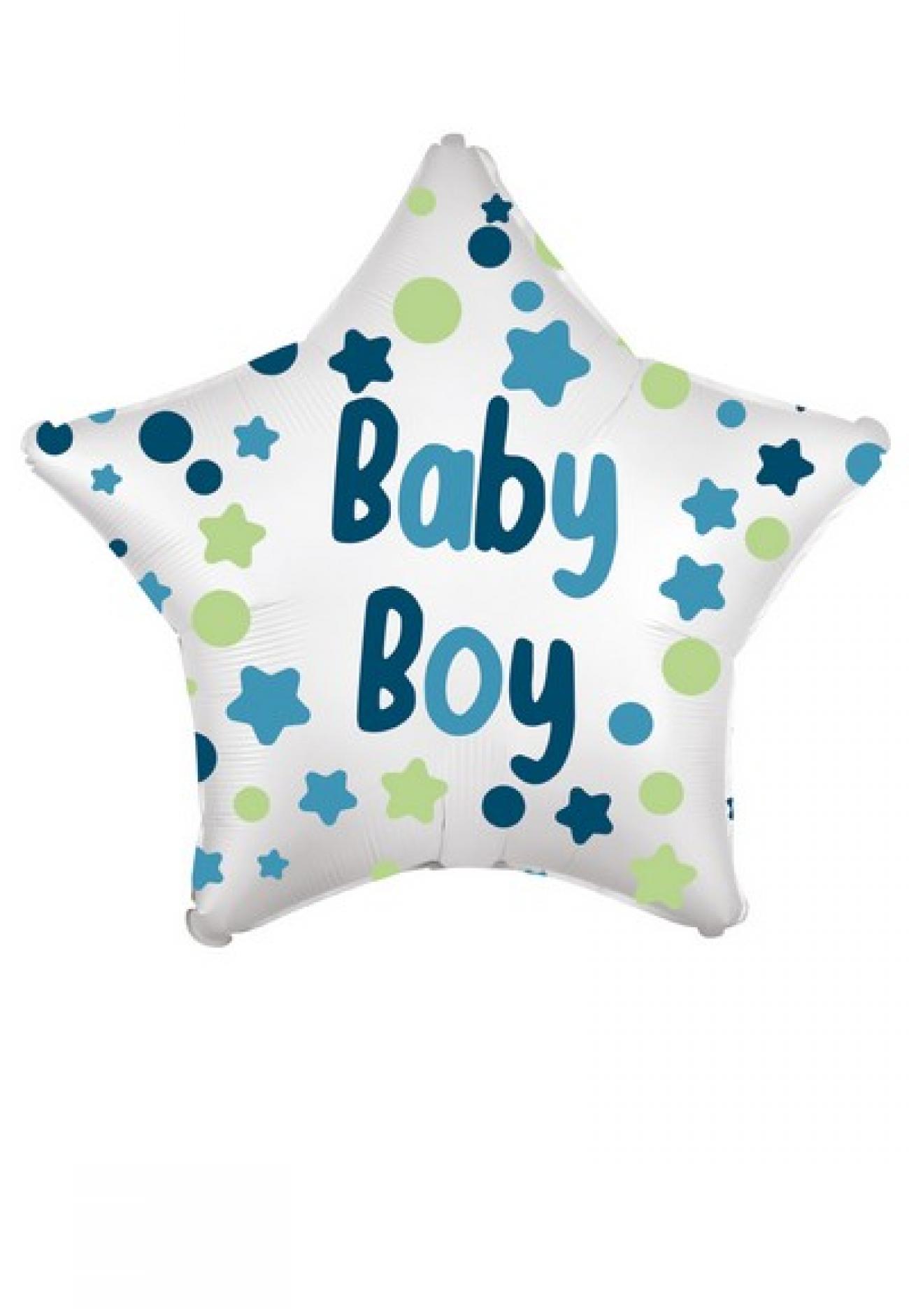 Pallone foil standard 17" - 42 cm Baby Boy Star