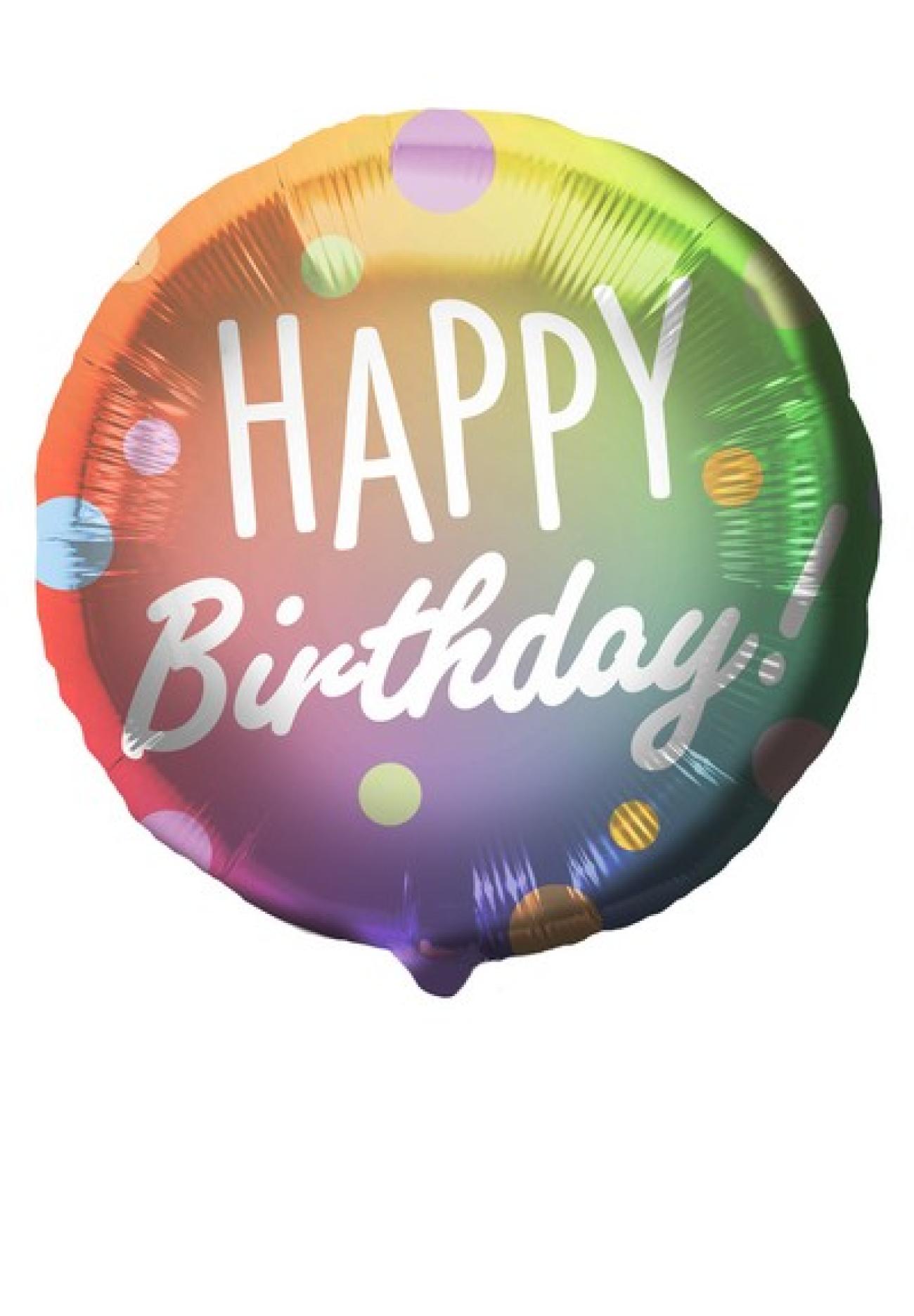 Pallone foil 18" - 45 cm Happy birthday Dots