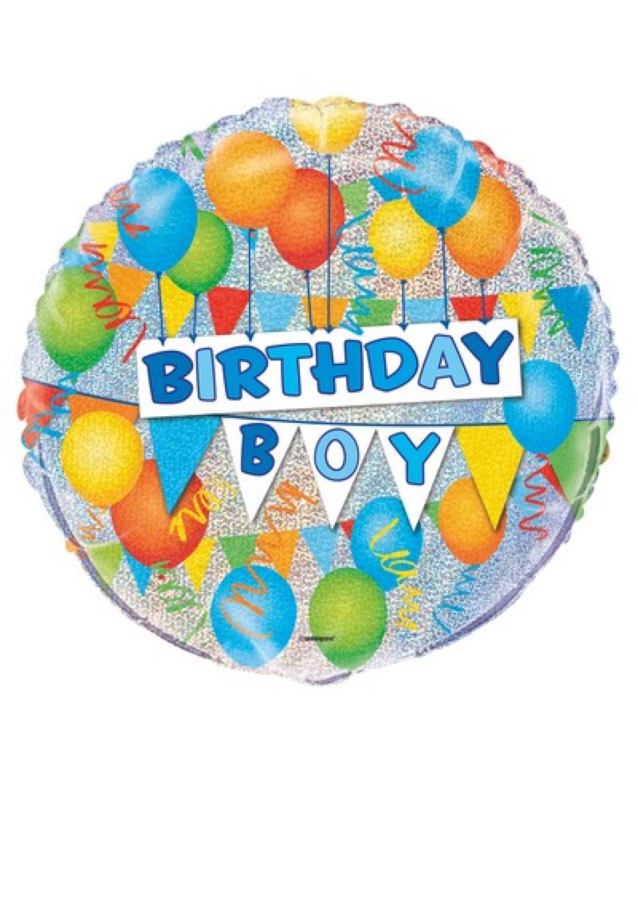 Pallone foil standard 18" - 45 cm Prismatico Birthday Boy