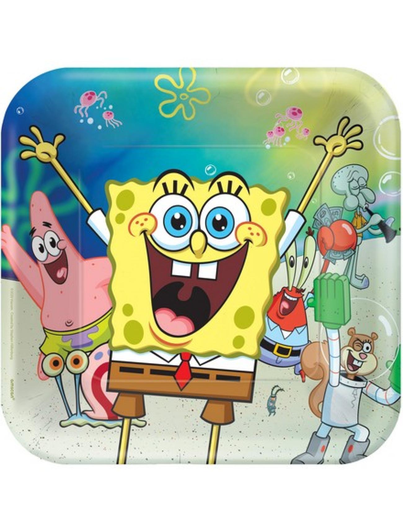 Piatto carta 23 cm Spongebob - 8 pezzi