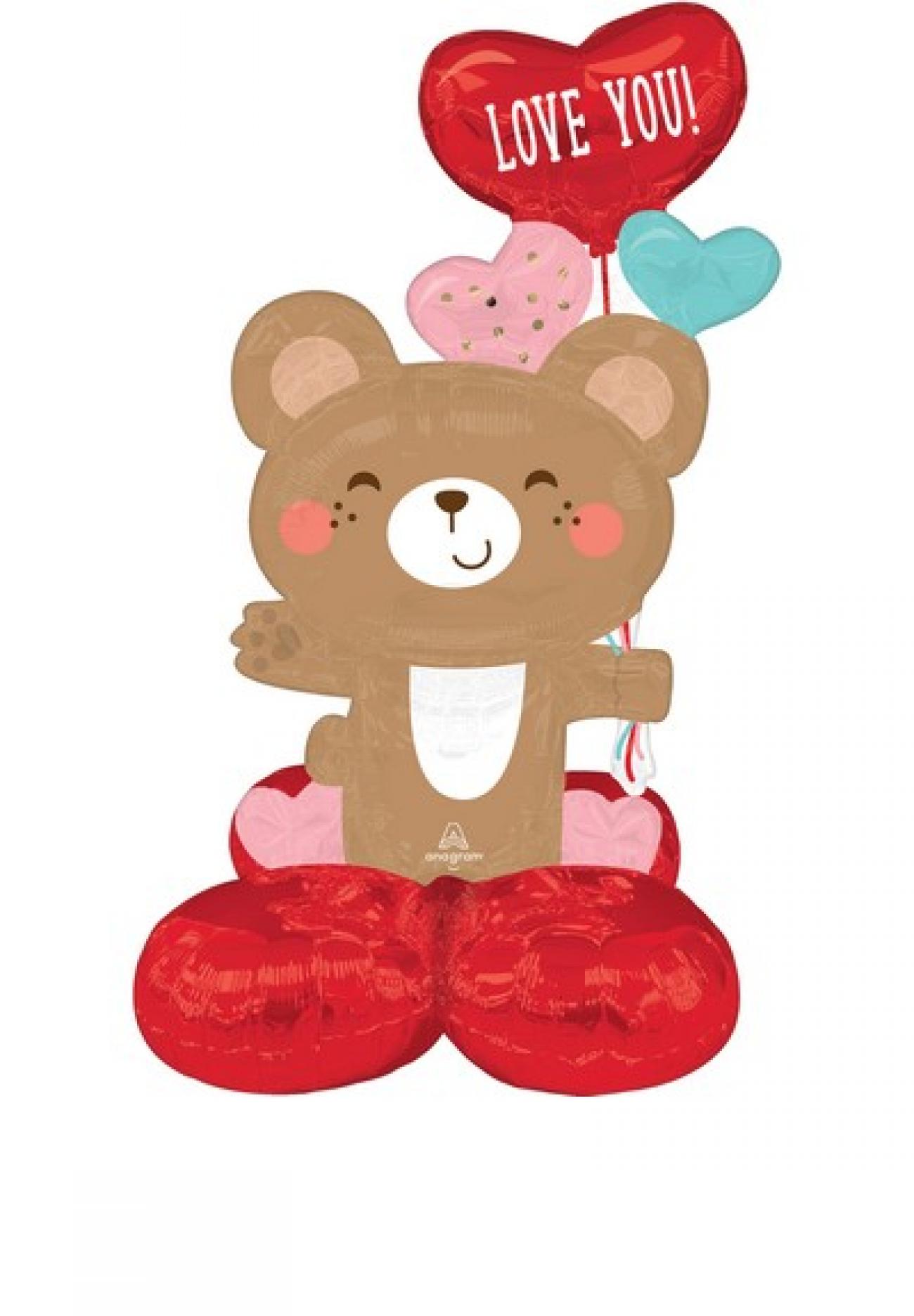 Pallone foil Airloonz Love You Bear Hug 55 x 88cm