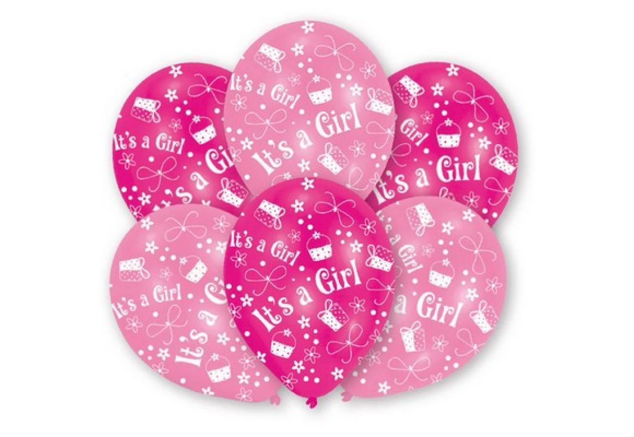 Palloncini lattice 11" - 27,5 cm It's a Girl - RETAIL  6 pz