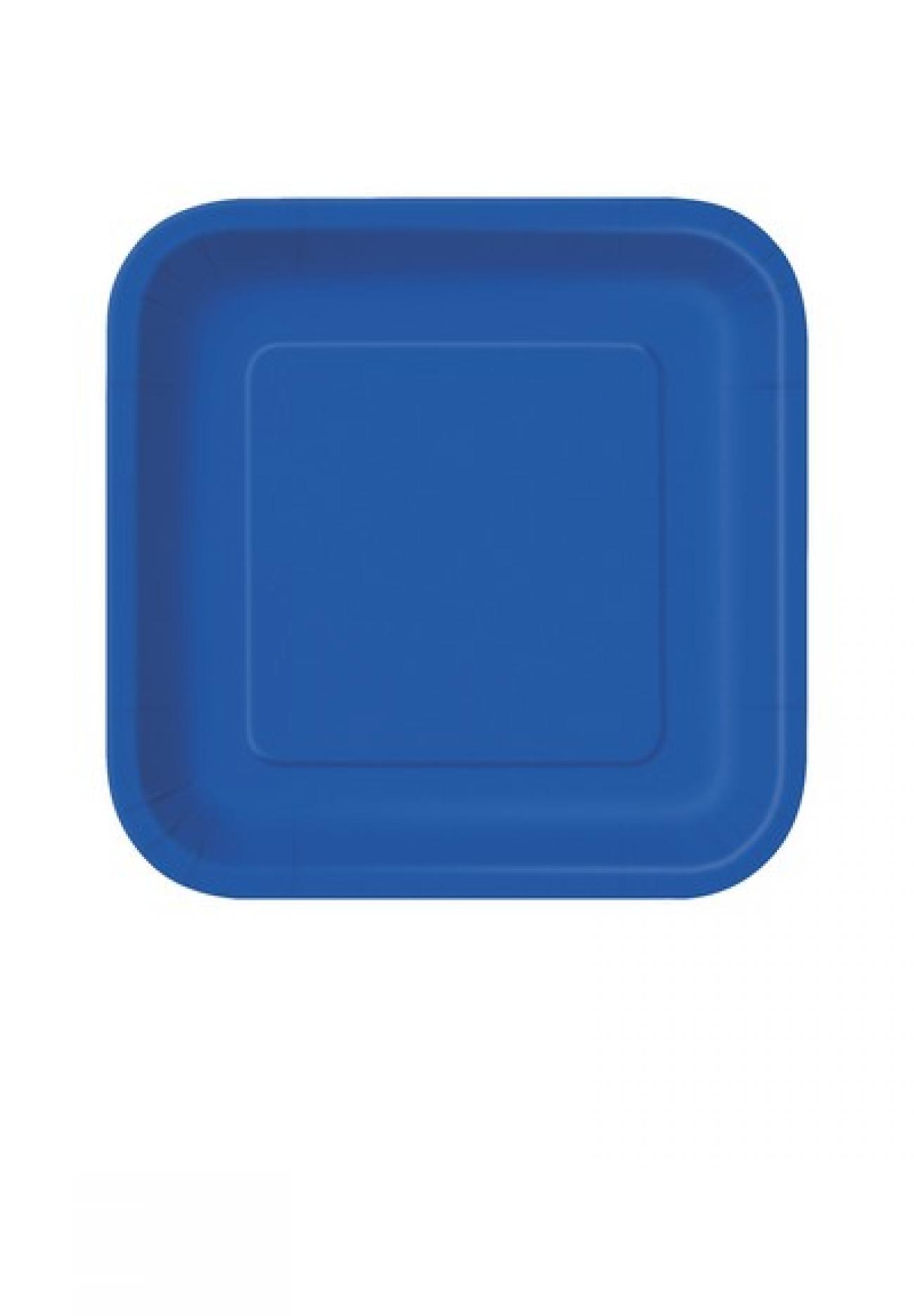 Piatto carta quadrato 18 cm Blu cobalto