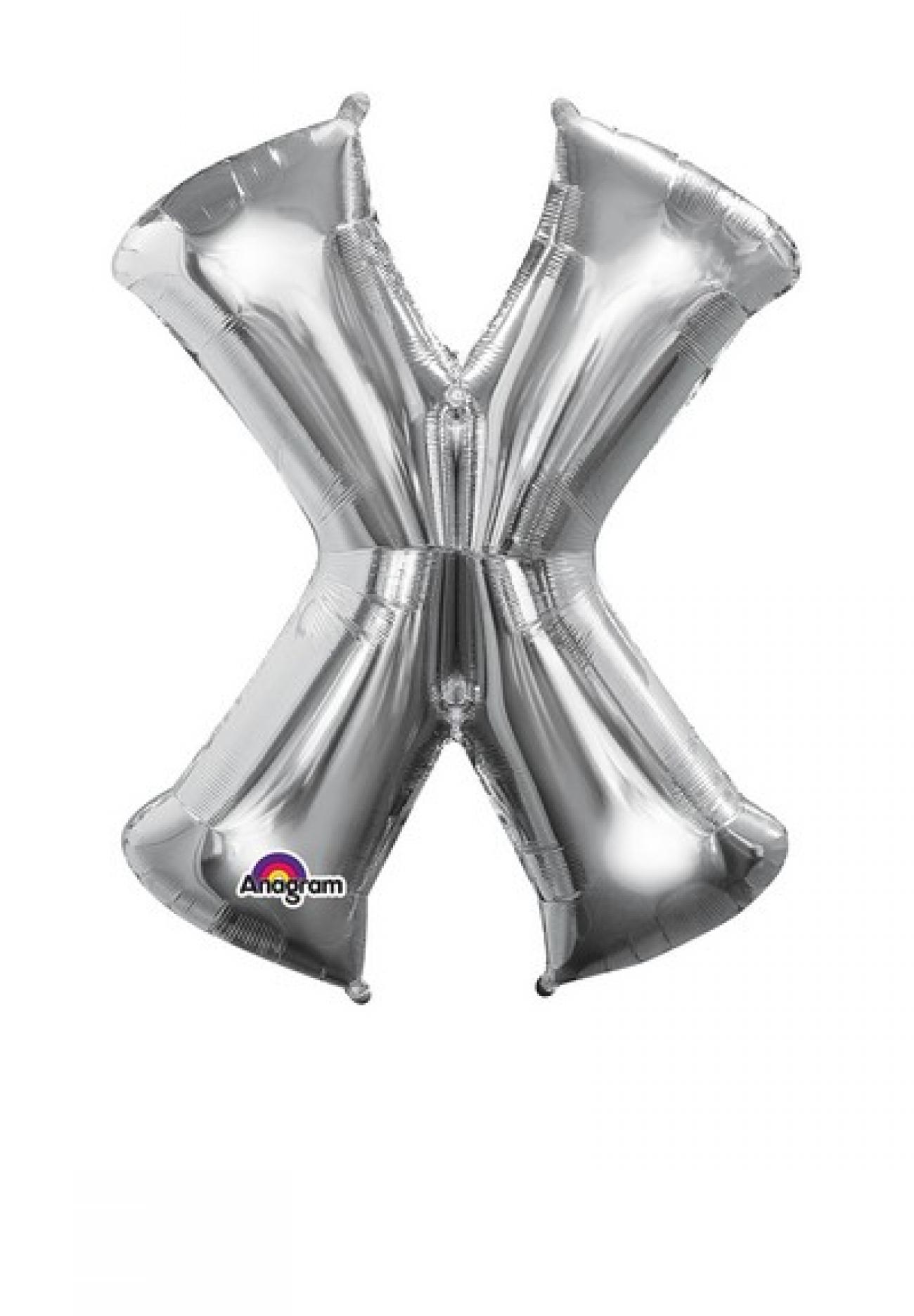 Pallone foil Supershape 34" - 86 cm Lettera X Argento