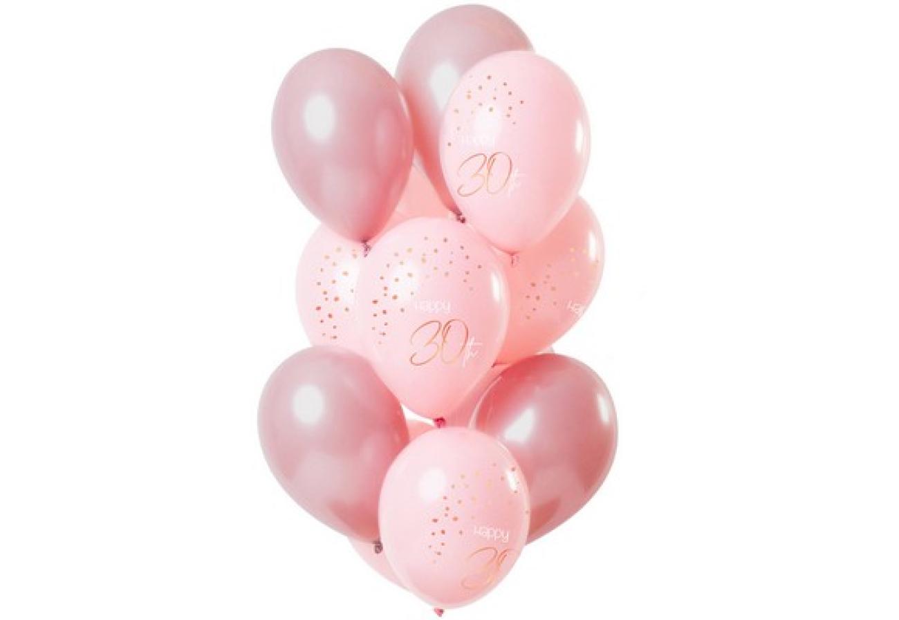 Palloni lattice 12" - 30 cm Happy 30th, Elegant Lush Blush - 12 pezzi