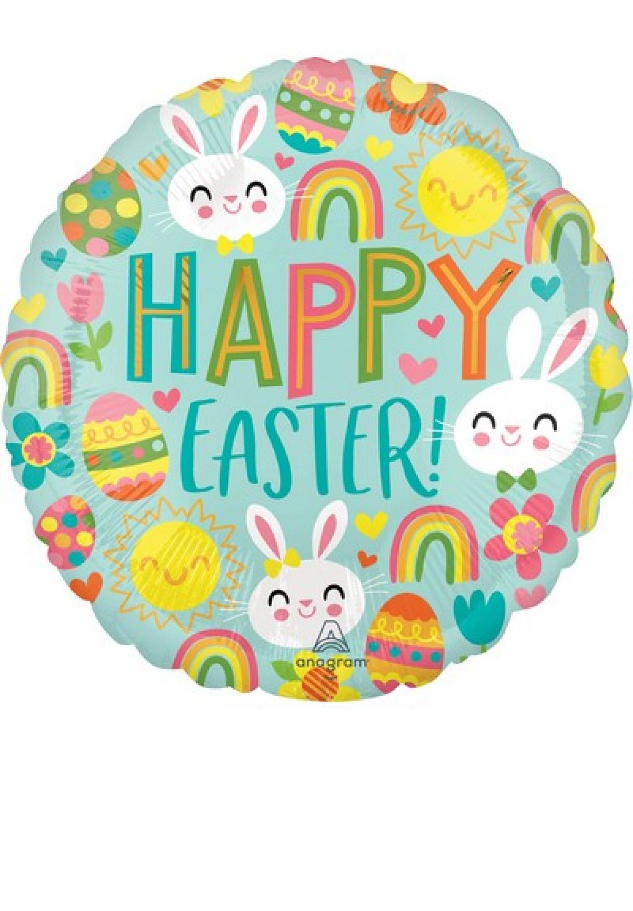 Pallone foil 17" - 42 cm Happy Easter Icons