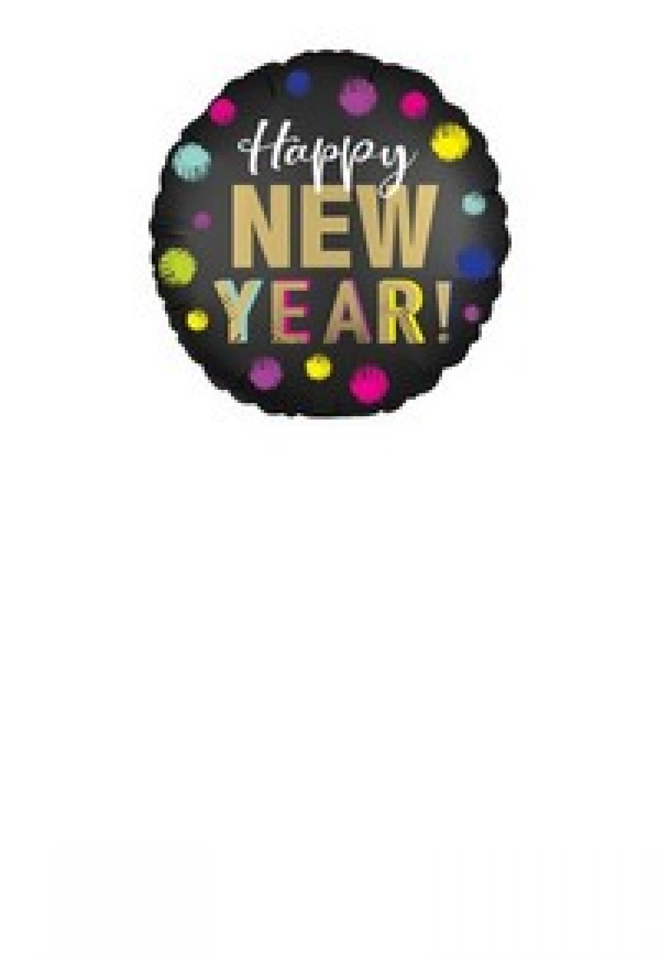 Pallone foil Mini 9" - 23 cm Satin Dotted New Year - SI GONFIA AD ARIA