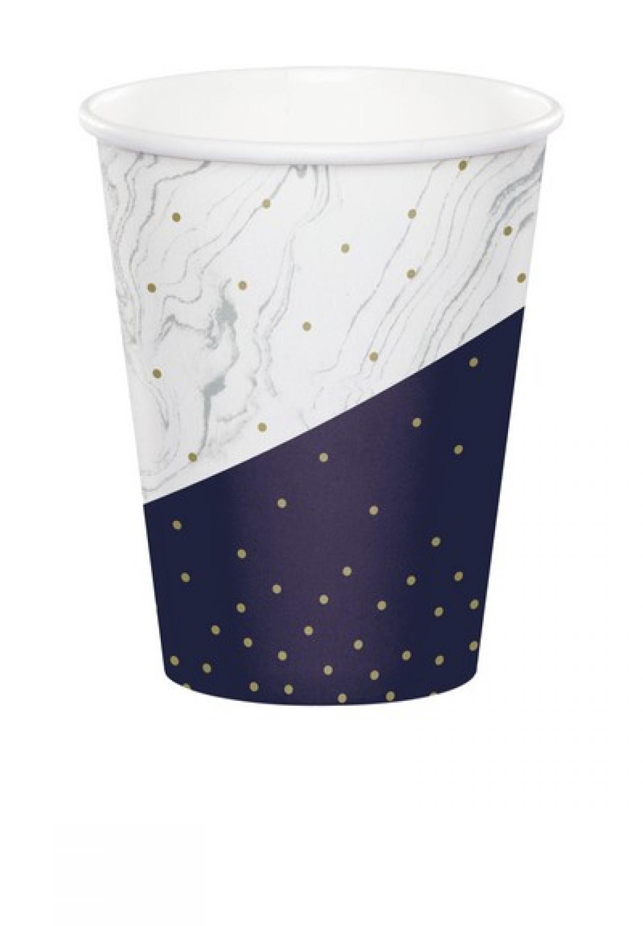 Bicchiere carta 266 ml Navy & Gold 8pz