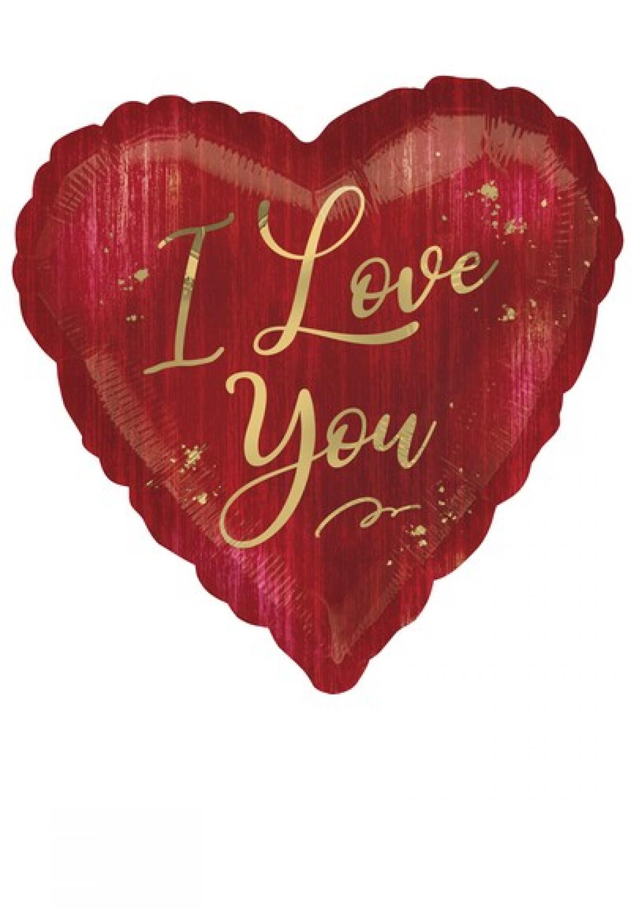 Pallone foil Jumbo 71 x 71 cm I Love You Rouge