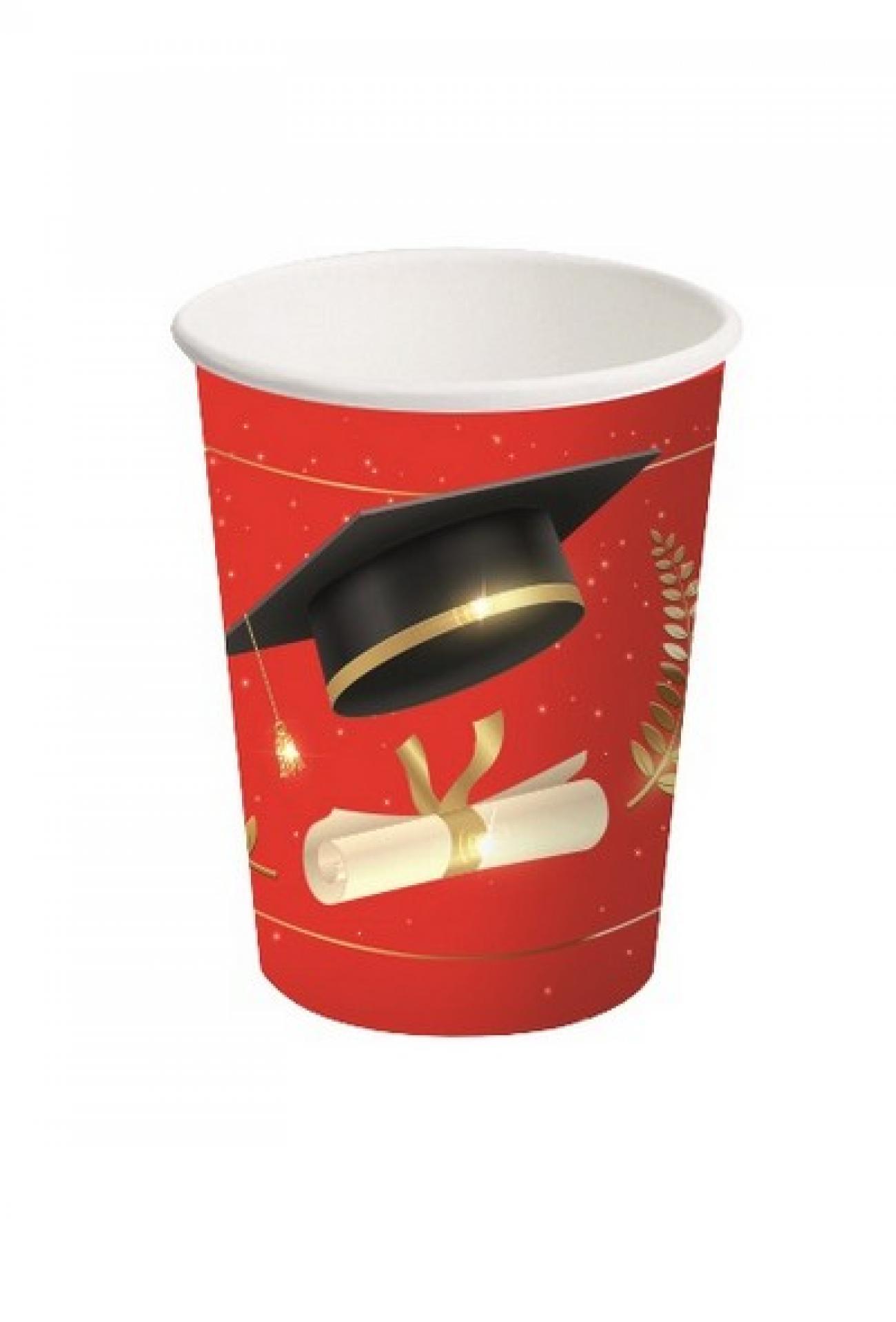 Bicchiere 250 ml Laurea Tocco e Diploma  8 pz