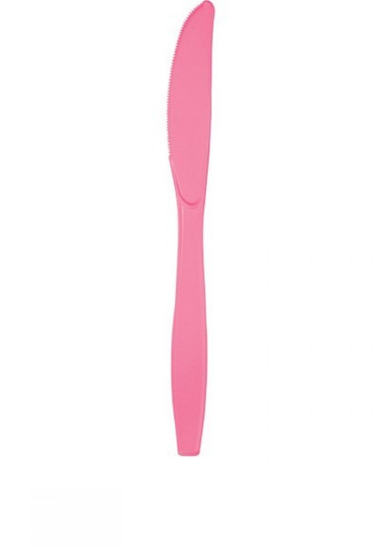 Coltello plastica Rosa Acceso 24 pz