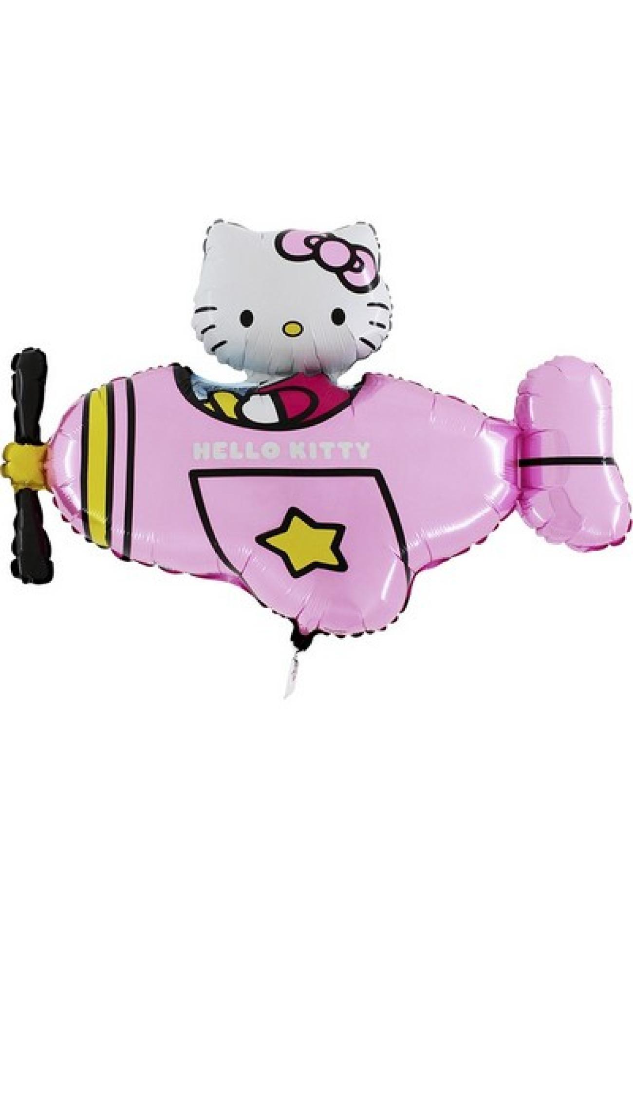 Pallone foil supershape 76 x 52 cm Hello Kitty Airplane Pink