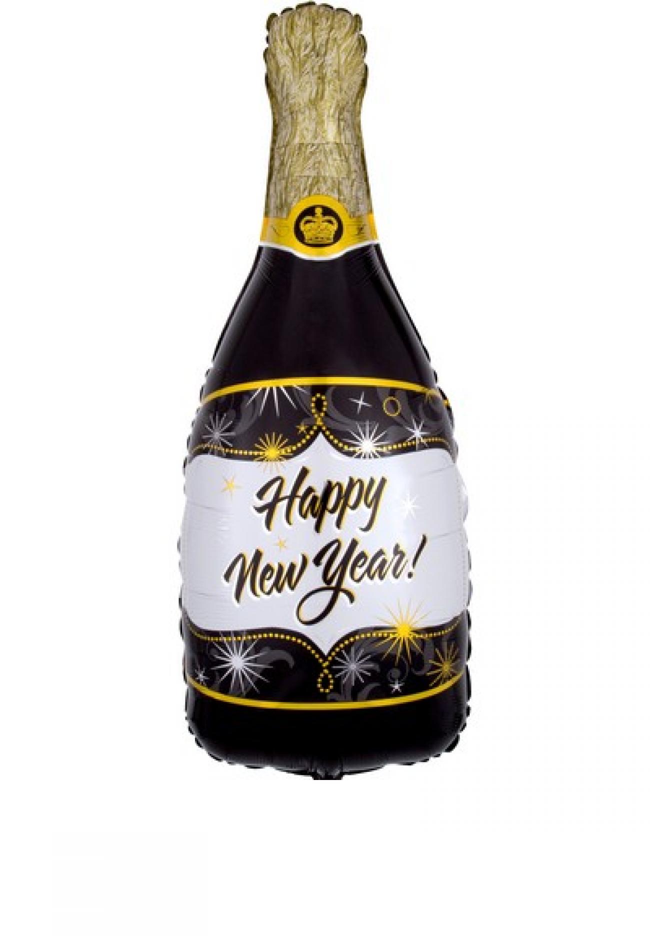 Pallone foil Supershape 36" - 91 cm Champagne Happy New Year