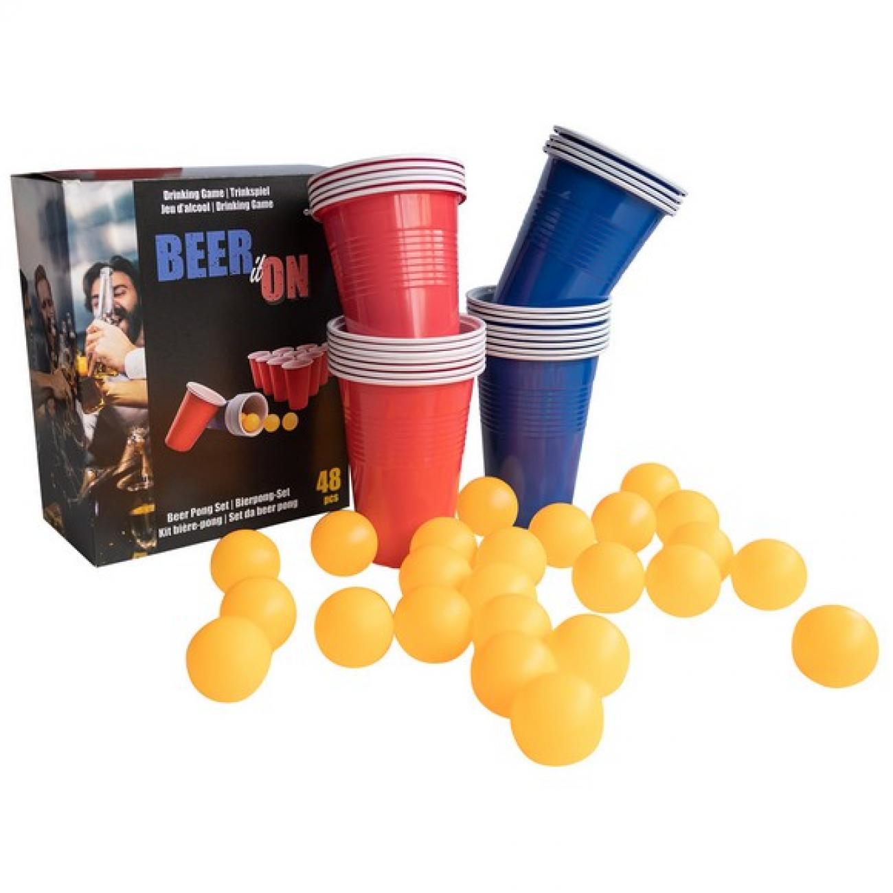 Drinking Game - Beer Pong set 24 bicchieri e 24 palline in plastica